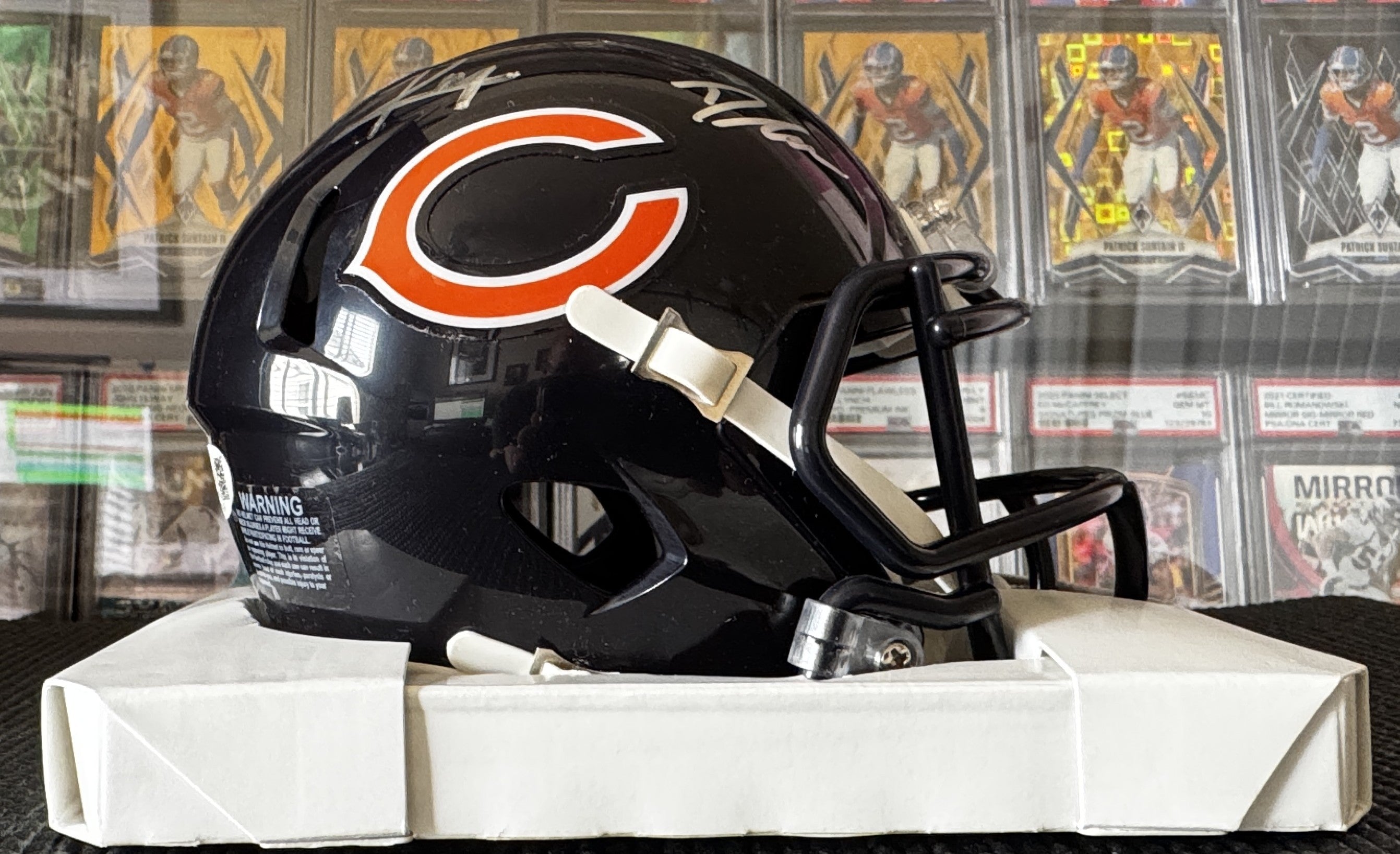 Kyle Monangai & D'Andre Swift Dual Signed Chicago Bears Mini Helmet – JSA