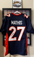 Damarri Mathis Autographed XL Denver Player Jersey For Framing – JSA/W