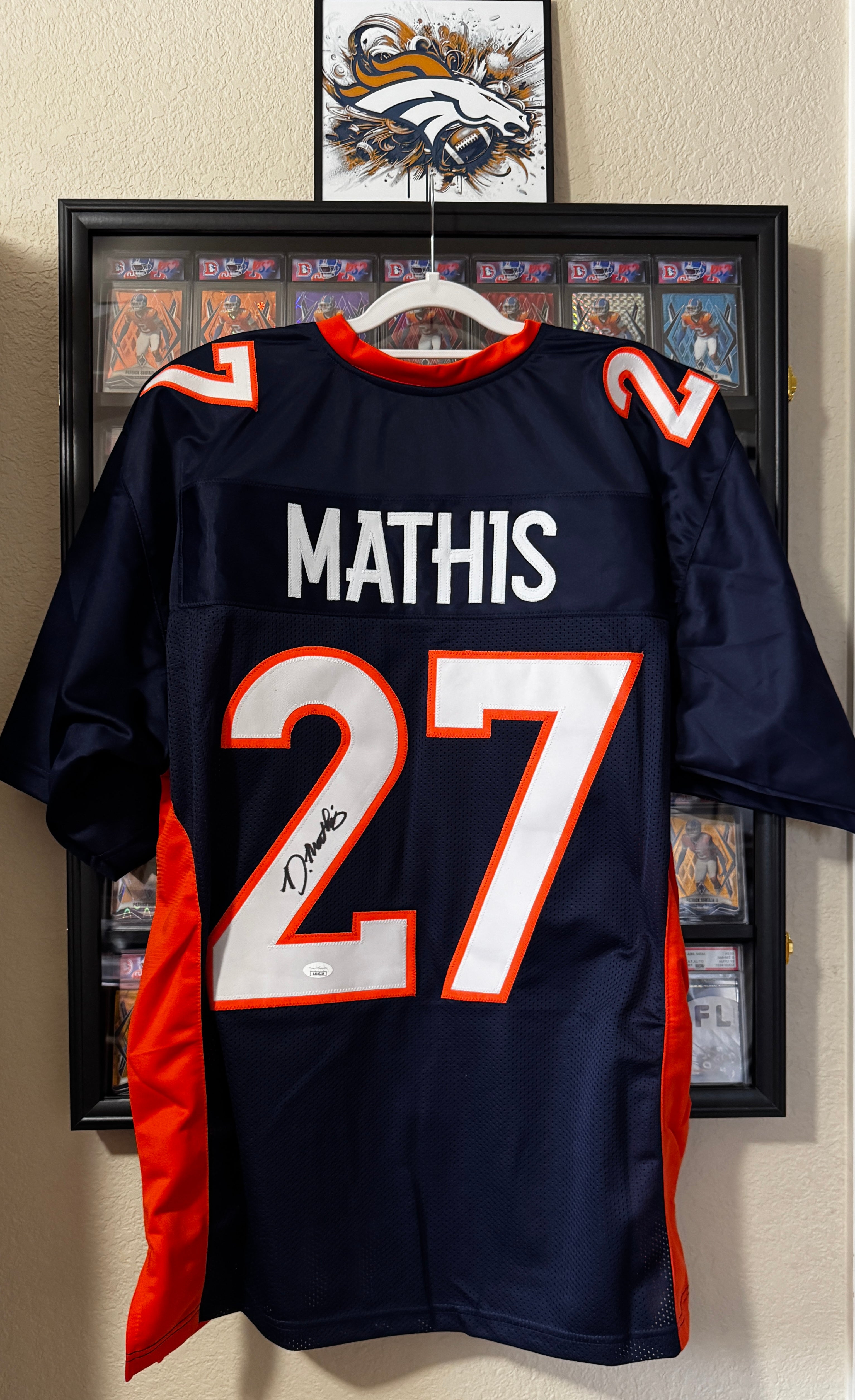 Damarri Mathis Autographed XL Denver Player Jersey For Framing – JSA/W