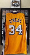Shaquille O'Neal Autographed Los Angeles Lakers Jersey For Framing – #34 Forum Gold /W Prime Time Witnessed