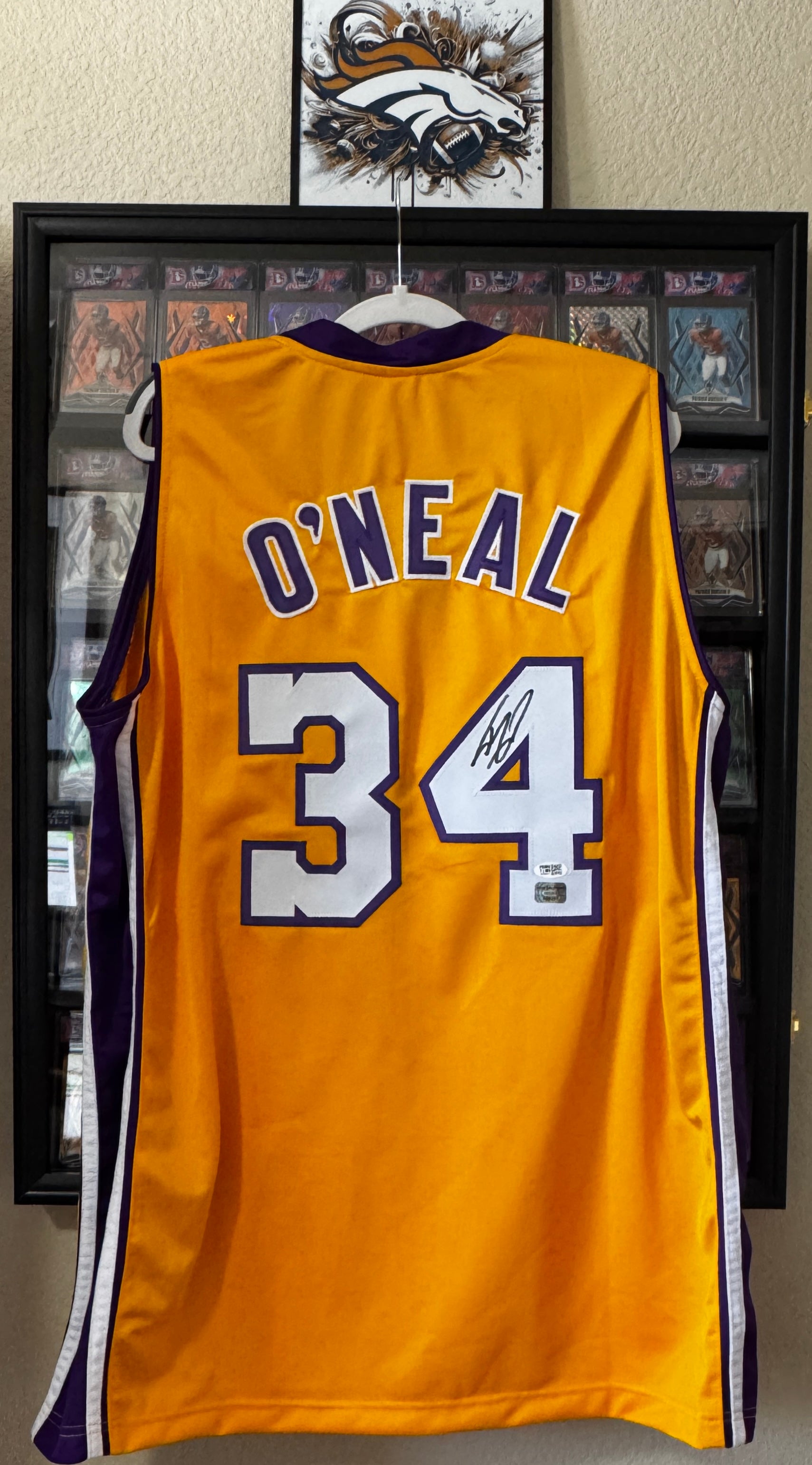 Shaquille O'Neal Autographed Los Angeles Lakers Jersey For Framing – #34 Forum Gold /W Prime Time Witnessed