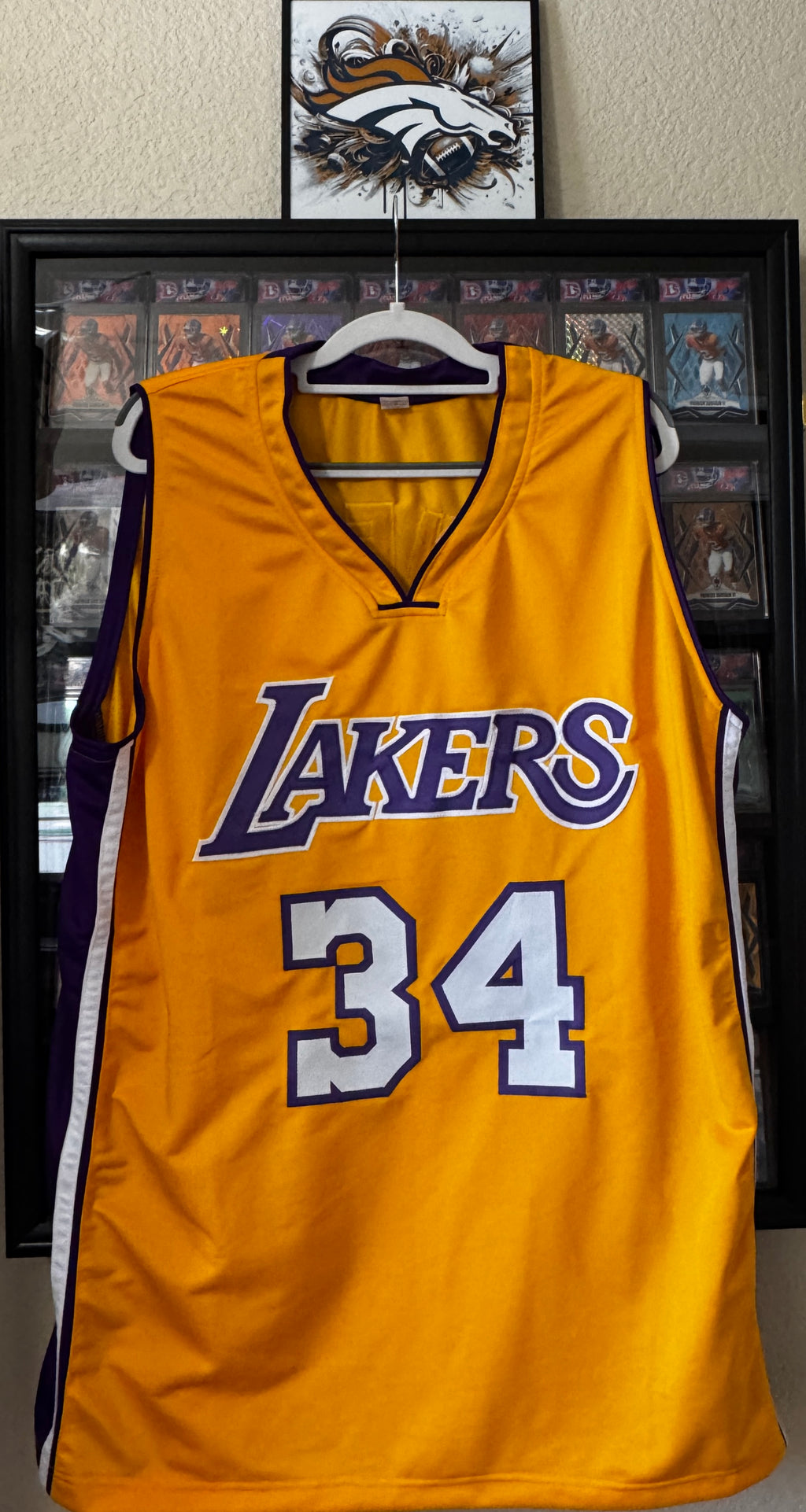 Shaquille O'Neal Autographed Los Angeles Lakers Jersey For Framing – #34 Forum Gold /W Prime Time Witnessed
