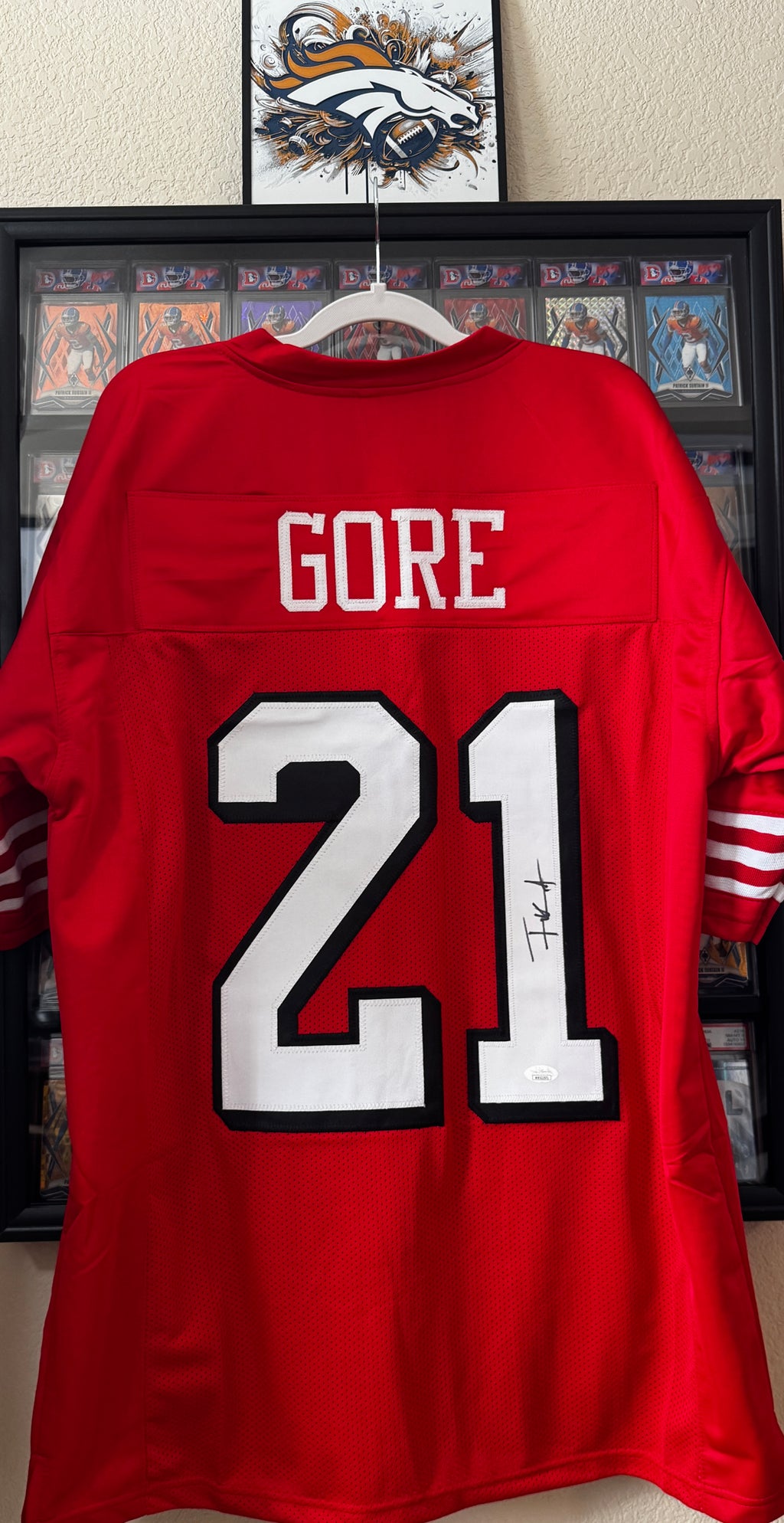 Frank Gore Autographed Custom San Francisco 49ers Jersey For Framing – JSA /W SOA