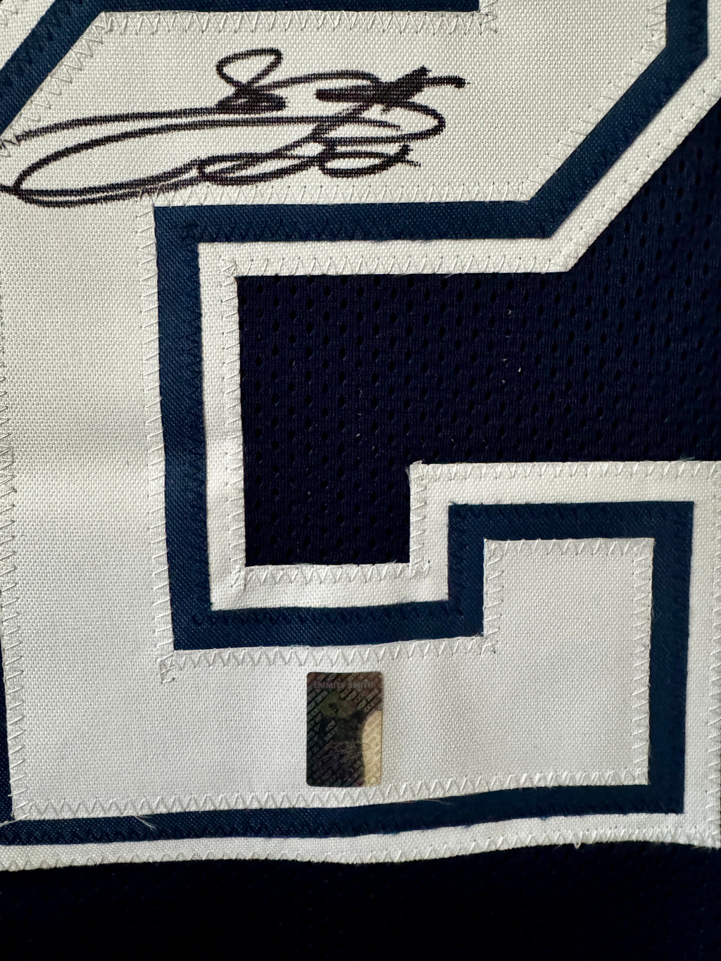 Emmitt Smith Autographed Custom Dallas Cowboys Jersey For Framing – Player Hologram