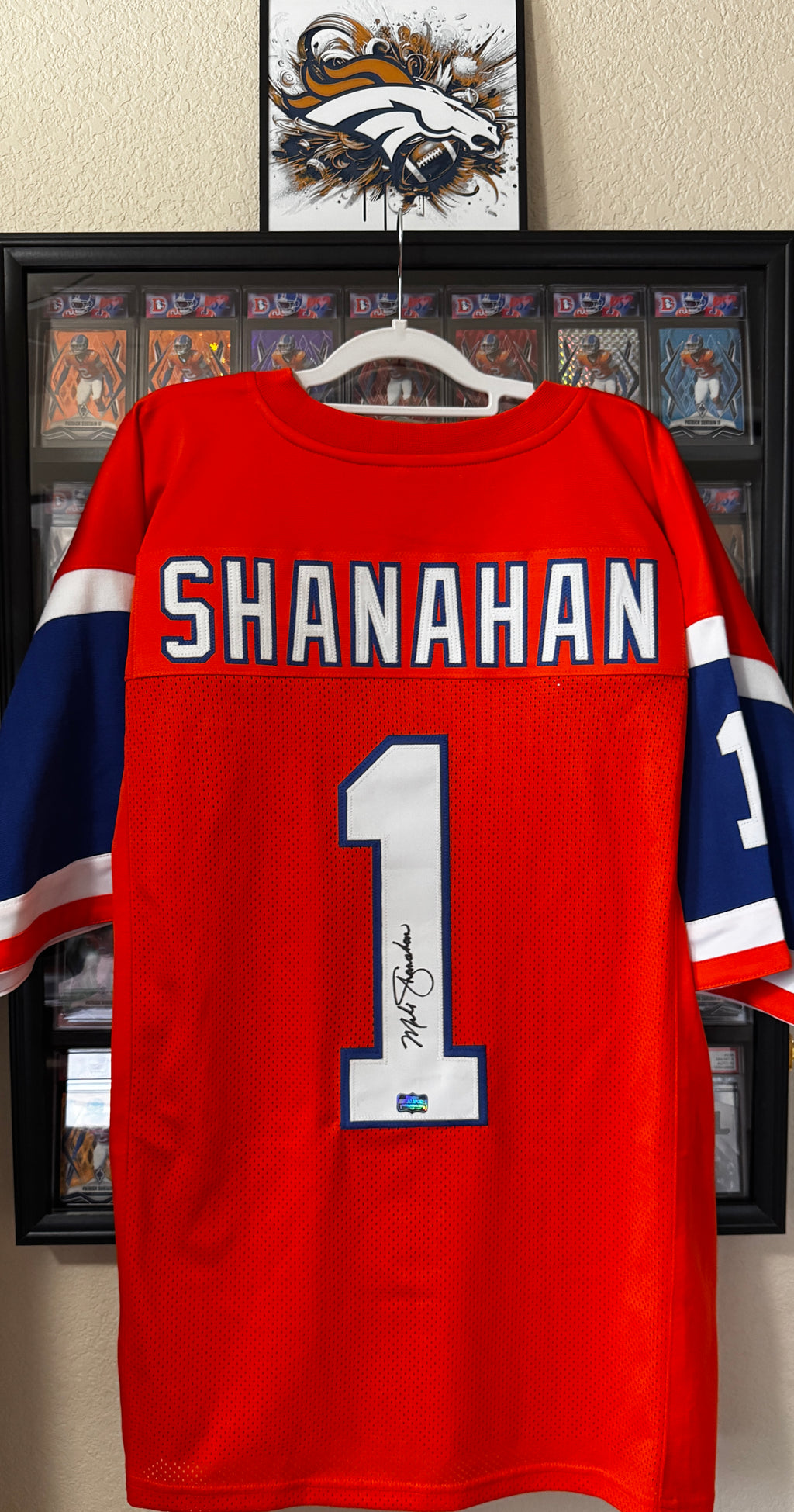 Mike Shanahan Autographed Custom Denver Broncos Jersey – Orange #1 /W Radtke Sports SOA