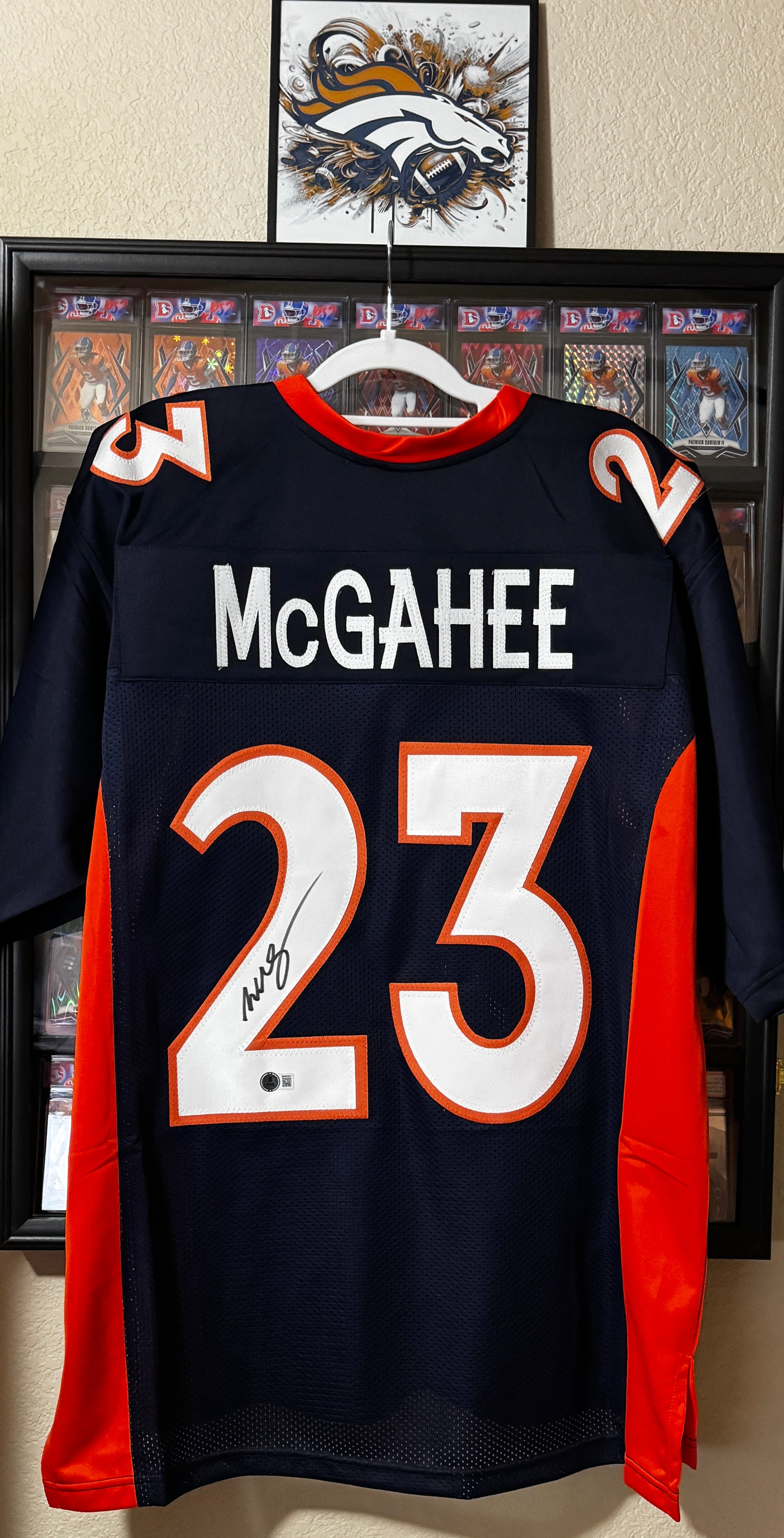 Willis McGahee Autographed XL Custom Broncos Jersey, Beckett/W