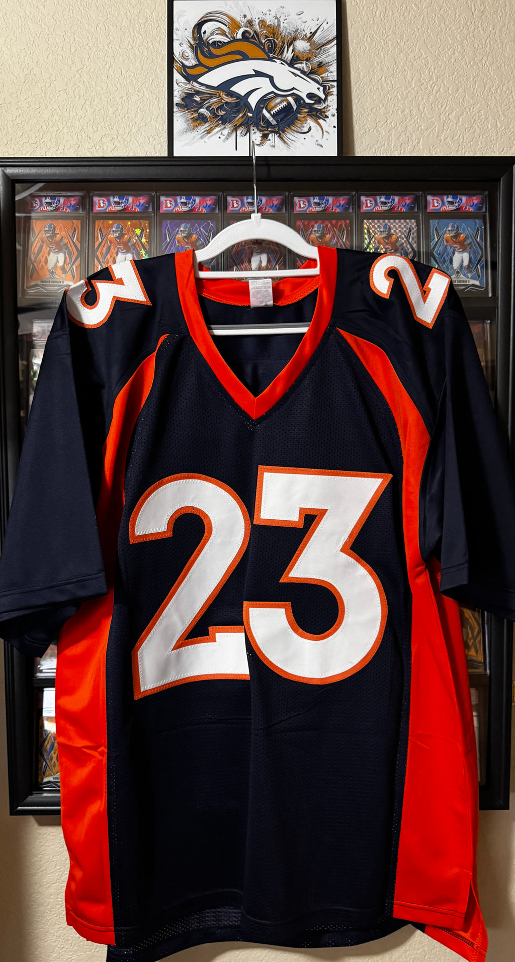 Willis McGahee Autographed XL Custom Broncos Jersey, Beckett/W