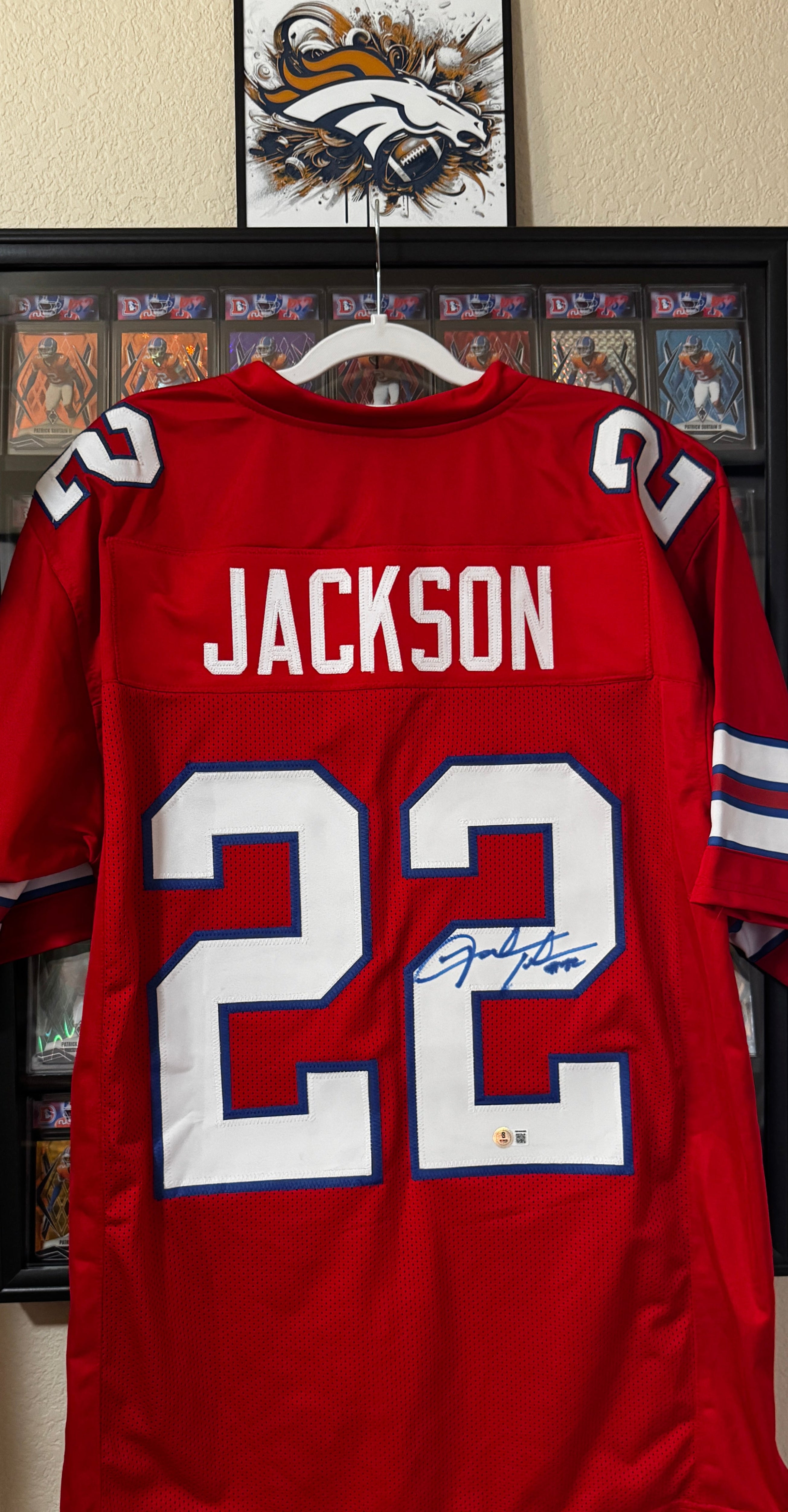 Fred Jackson Autographed Custom Buffalo Bills Jersey, Beckett SOA
