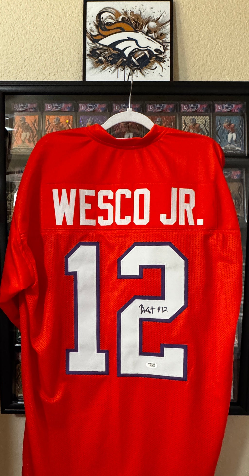 Bryant Wesco Jr Autographed Orange Clemson Jersey, Prime Time SOA
