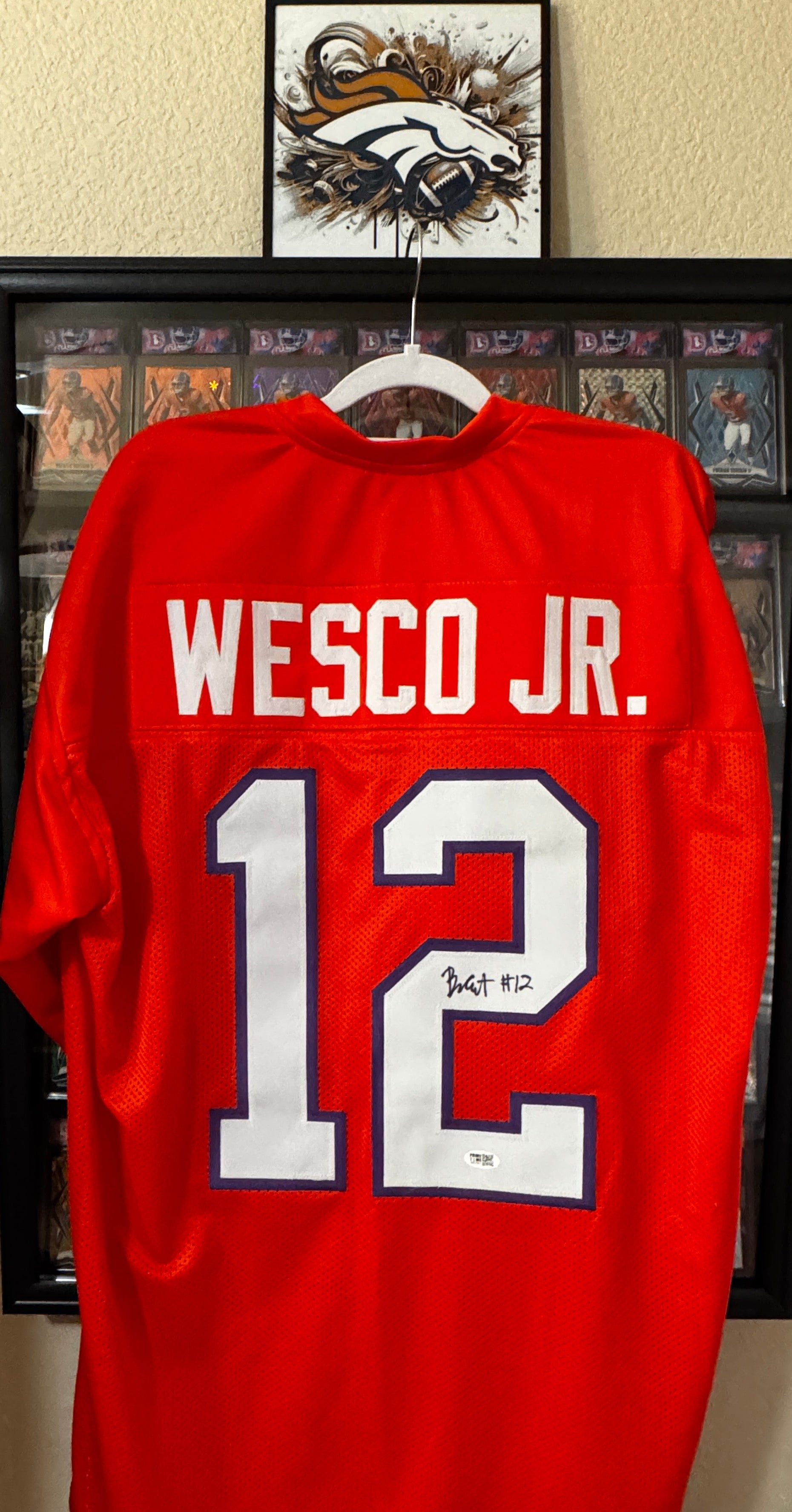 Bryant Wesco Jr Autographed Orange Clemson Jersey, Prime Time SOA