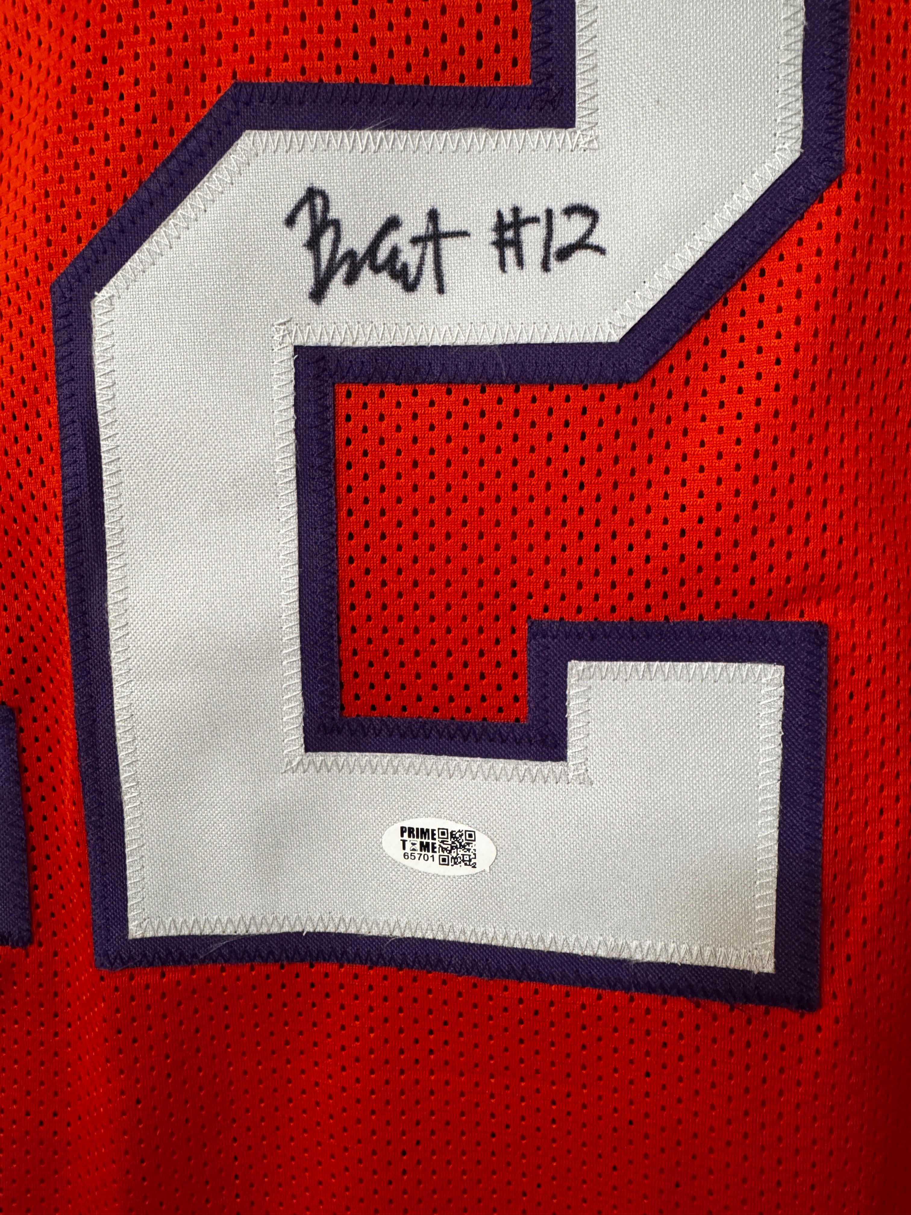 Bryant Wesco Jr Autographed Orange Clemson Jersey, Prime Time SOA