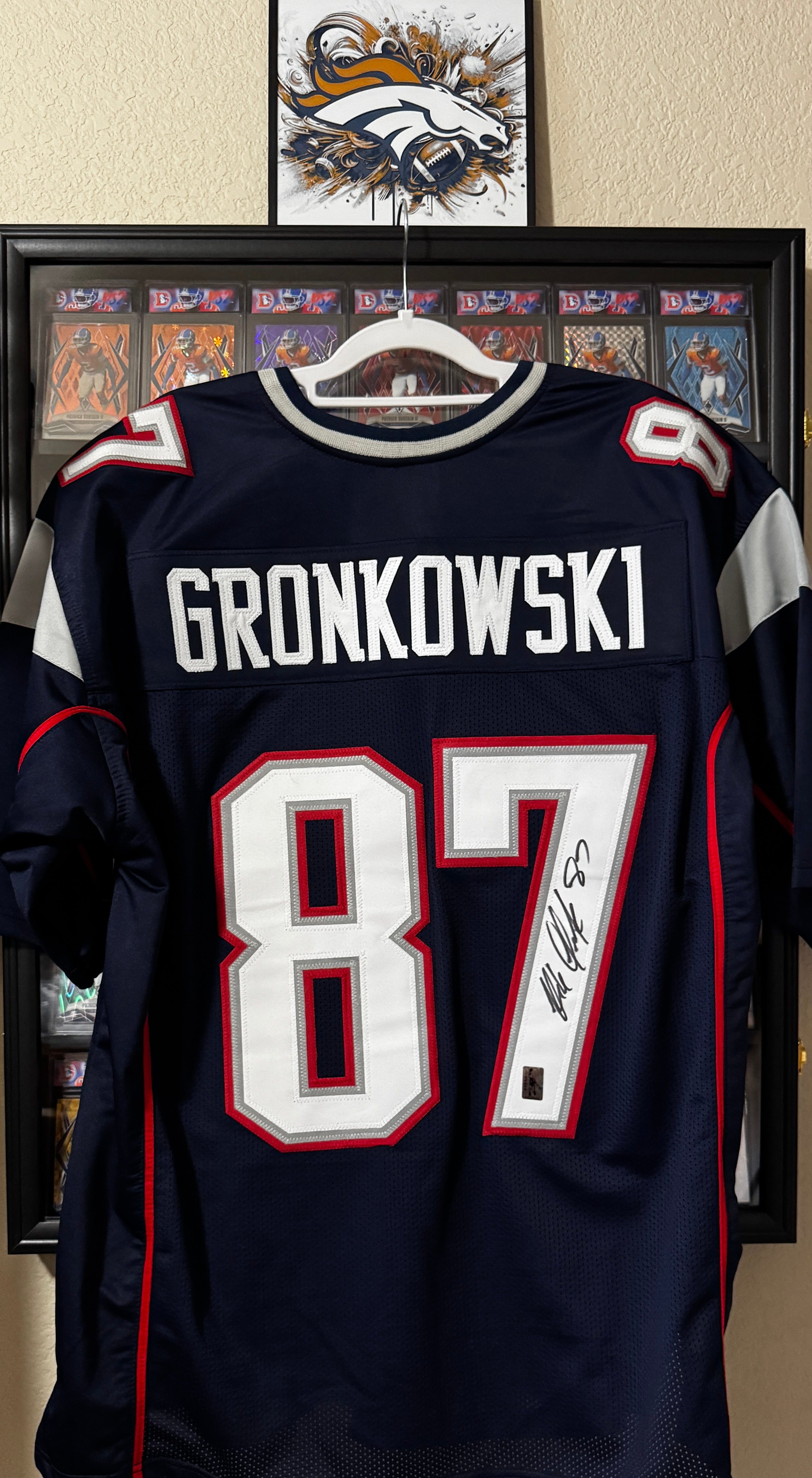 Rob Gronkowski Autographed Custom Patriots Jersey, Player Halo COA