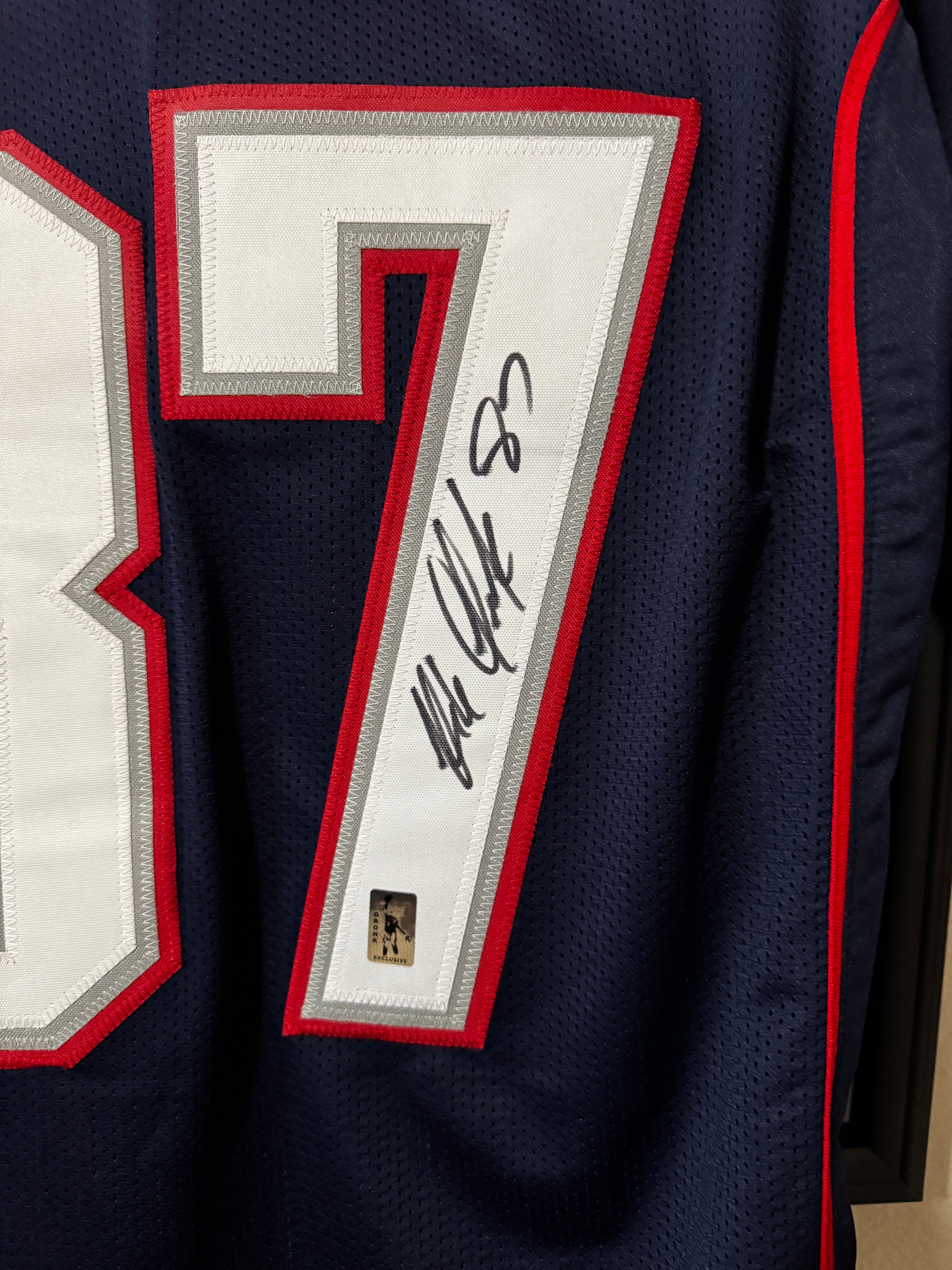 Rob Gronkowski Autographed Custom Patriots Jersey, Player Halo COA