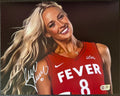 Sophie Cunningham WNBA Indiana Fever Signed 11x14Wind Blown Hair - SWAU COA (Blurry Image)