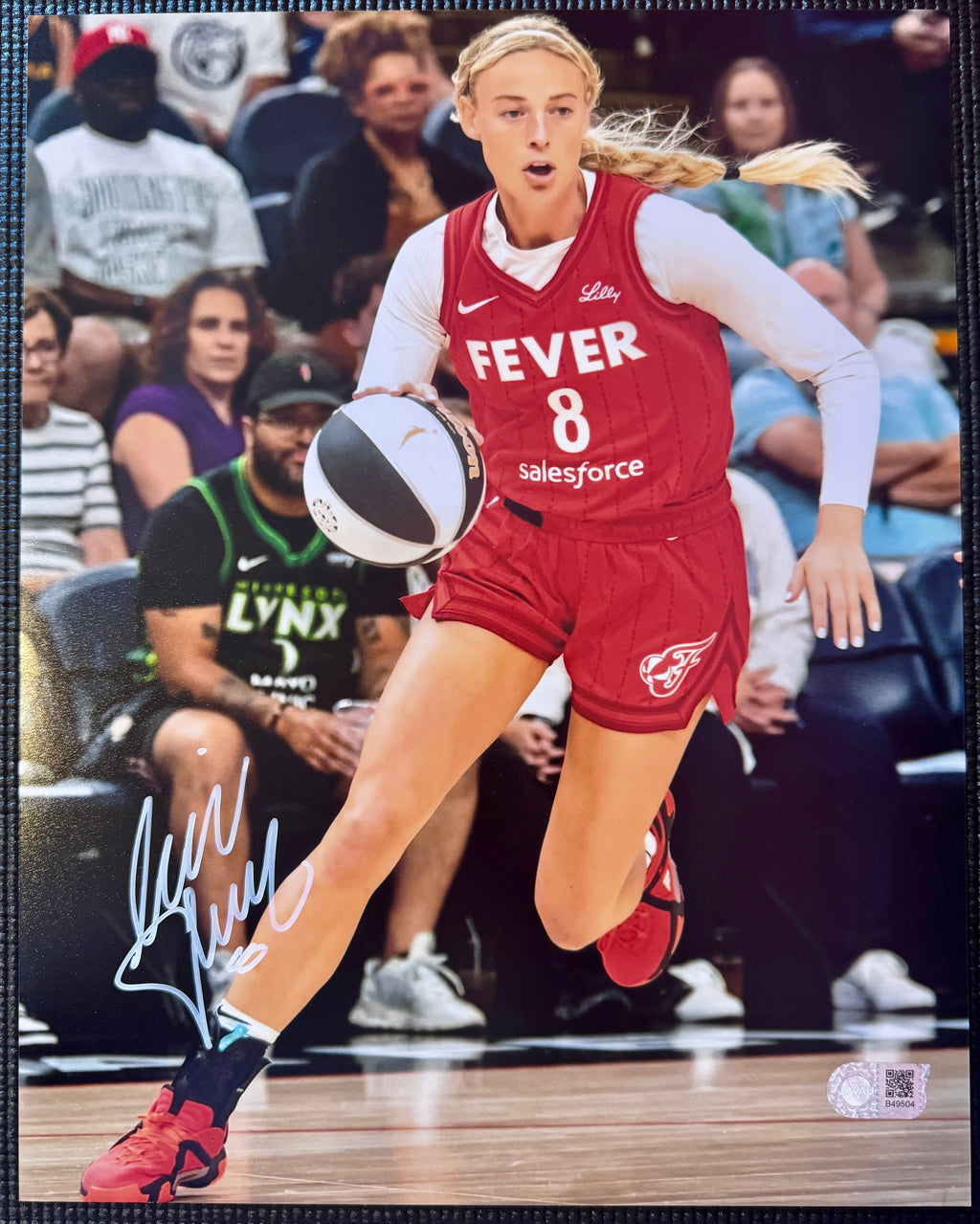 Sophie Cunningham WNBA Indiana Fever Signed 11x14 Driving - SWAU COA