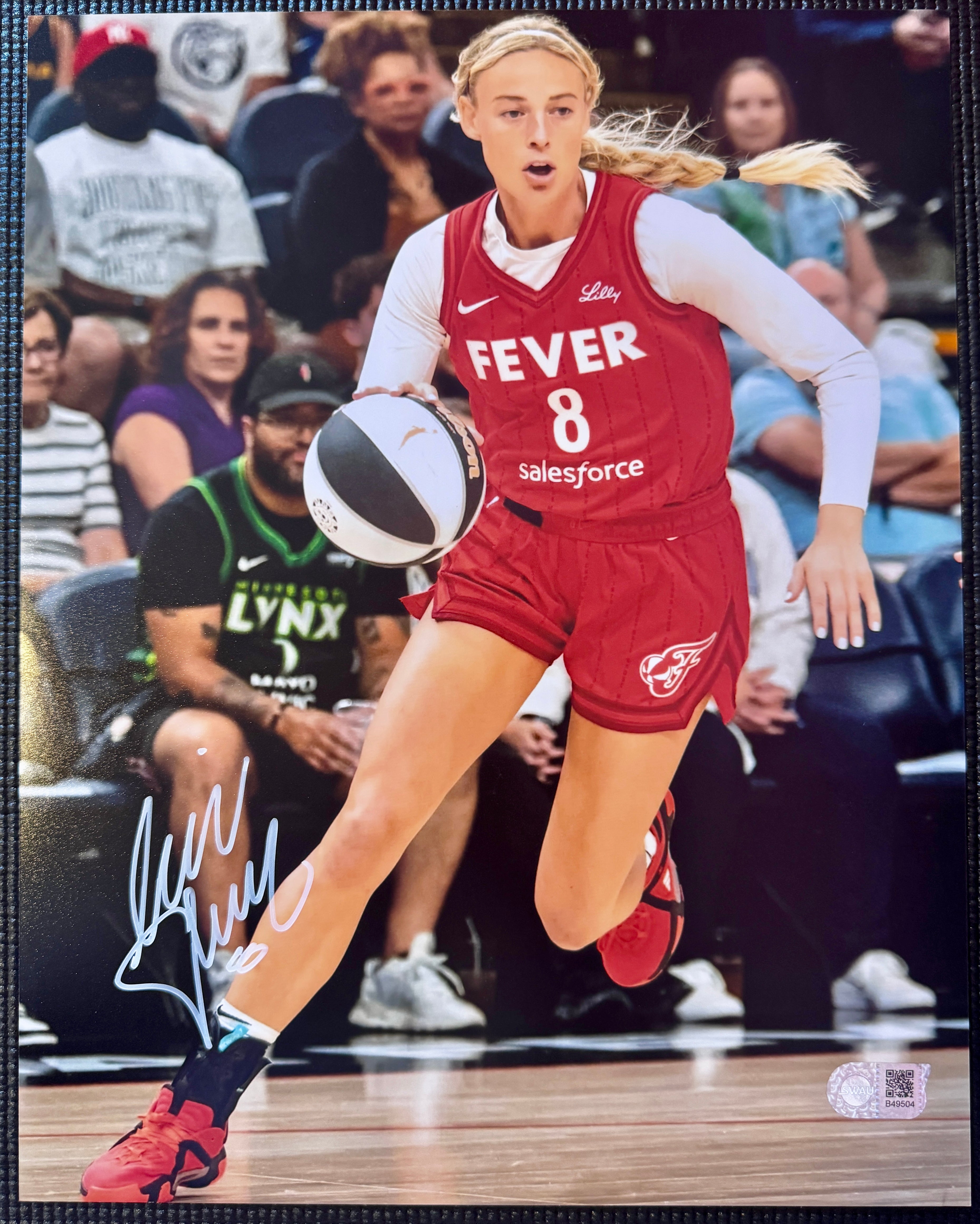 Sophie Cunningham WNBA Indiana Fever Signed 11x14 Driving - SWAU COA