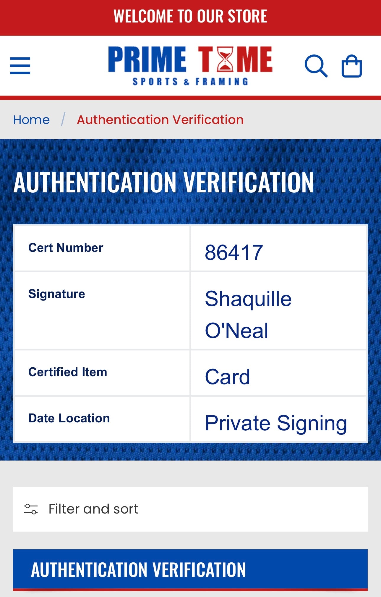 Shaquille O'Neal Autographed 22-23 Panini Prizim Team USA Card, Prime Time SOA