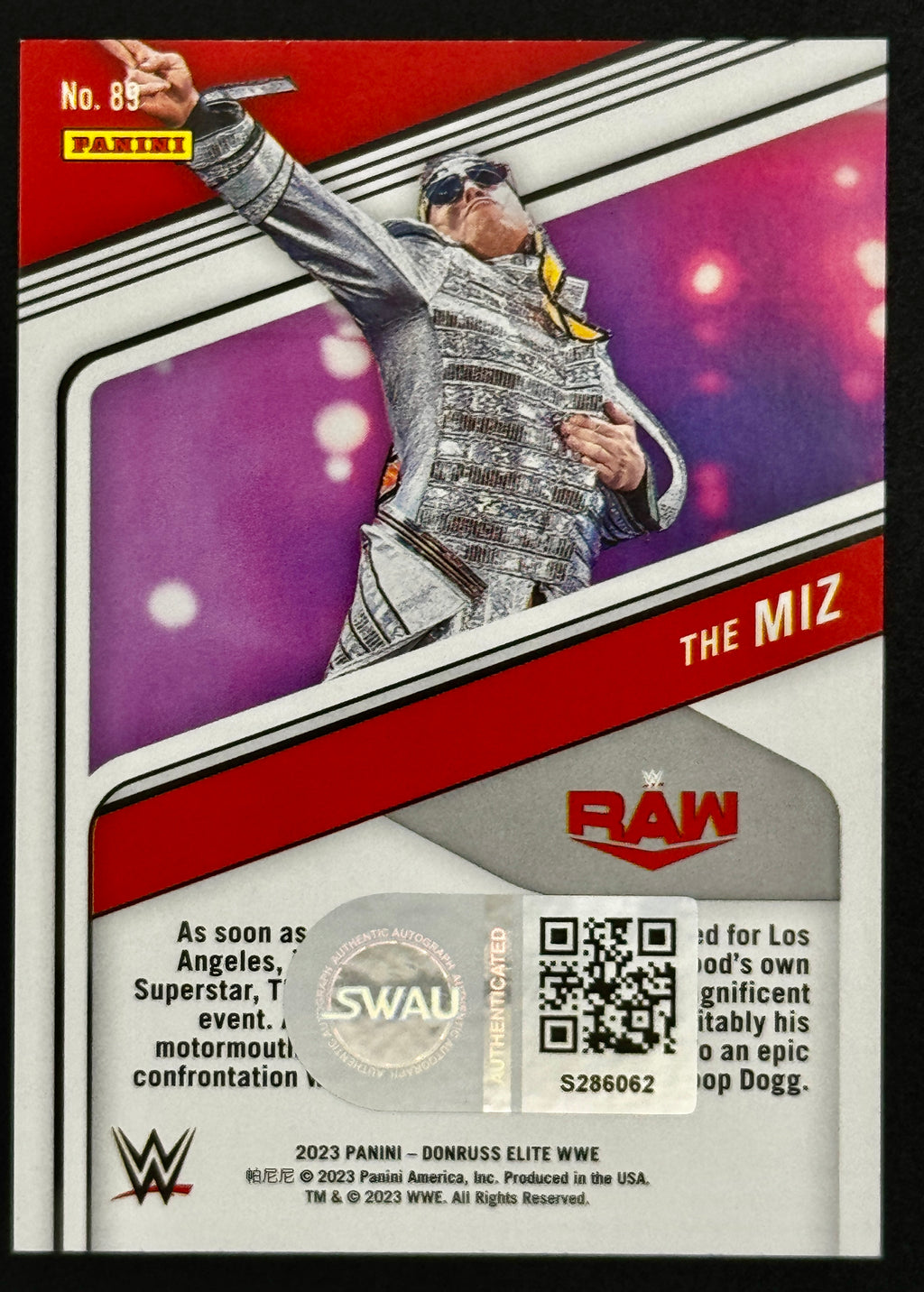 The Mizz Autographed Panni Donruss Elite WWE, SWAU SOA