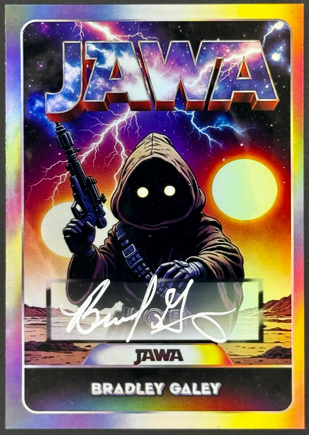 Brad Galey, Autographed Custom Jawa Star Wars Trading Card, Prime Time COA