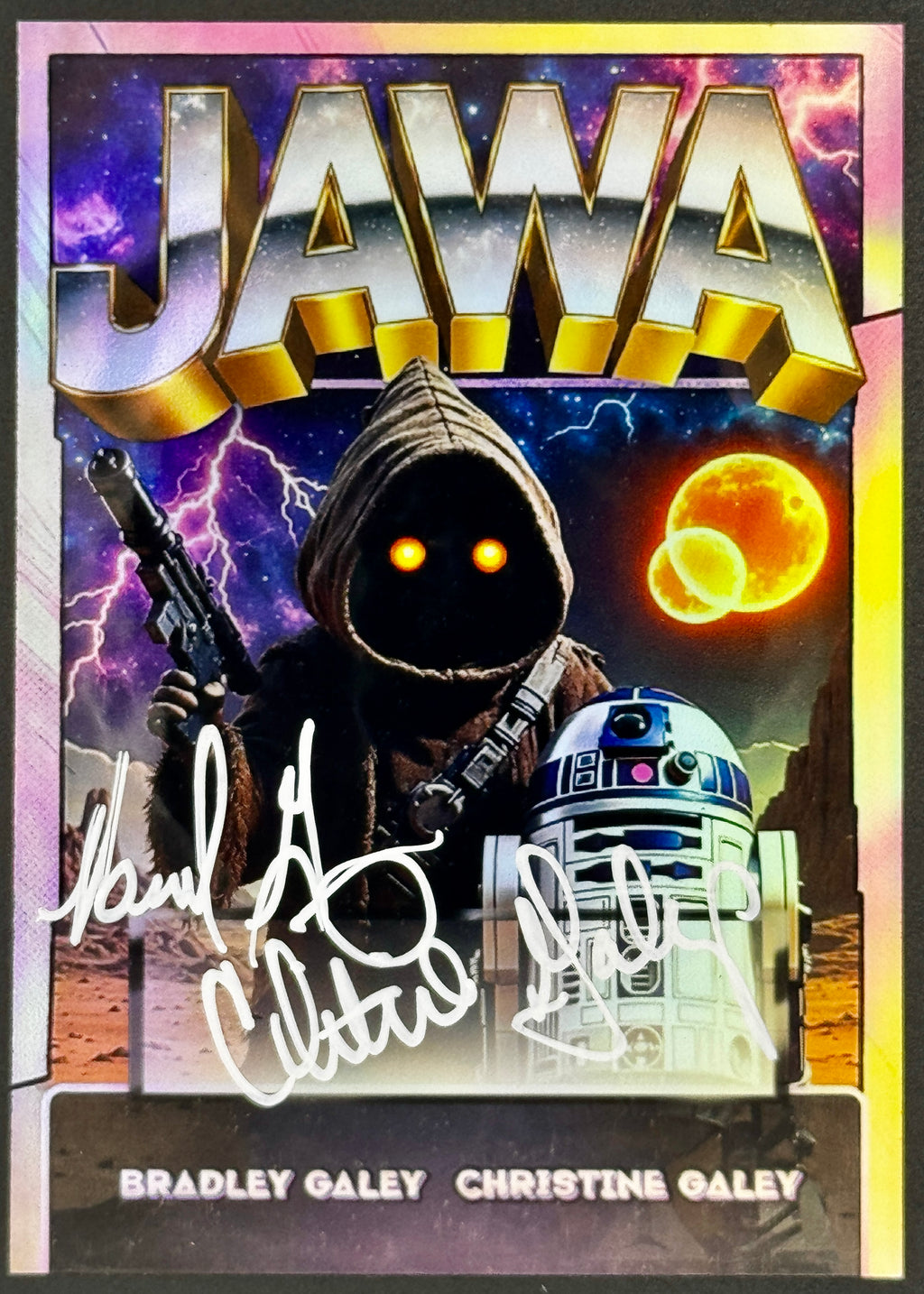 Brad & Christine Galey, Autographed Custom Jawa Star Wars Trading Card, Prime Time COA