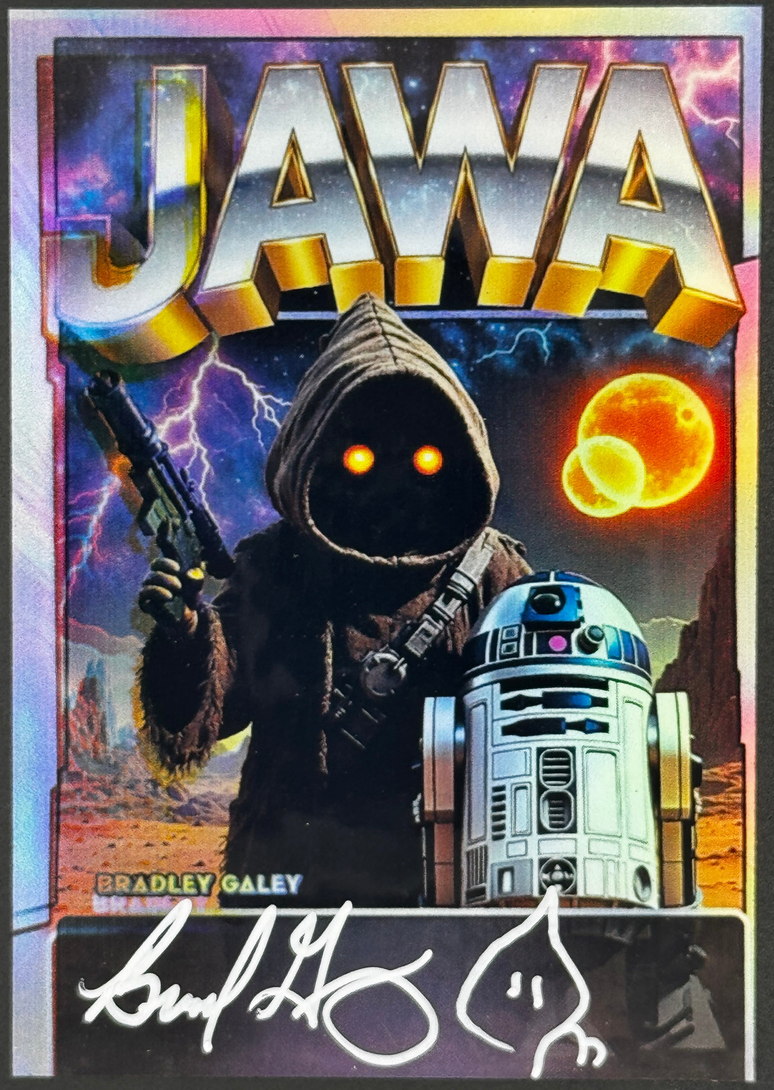 Bradley Gayle autographed Star Wars custom Jawa Card, Prime Tim SOA
