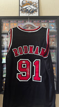 Dennis Rodman autograph Custom Chicago Bulls Jersey, SWAU SOA