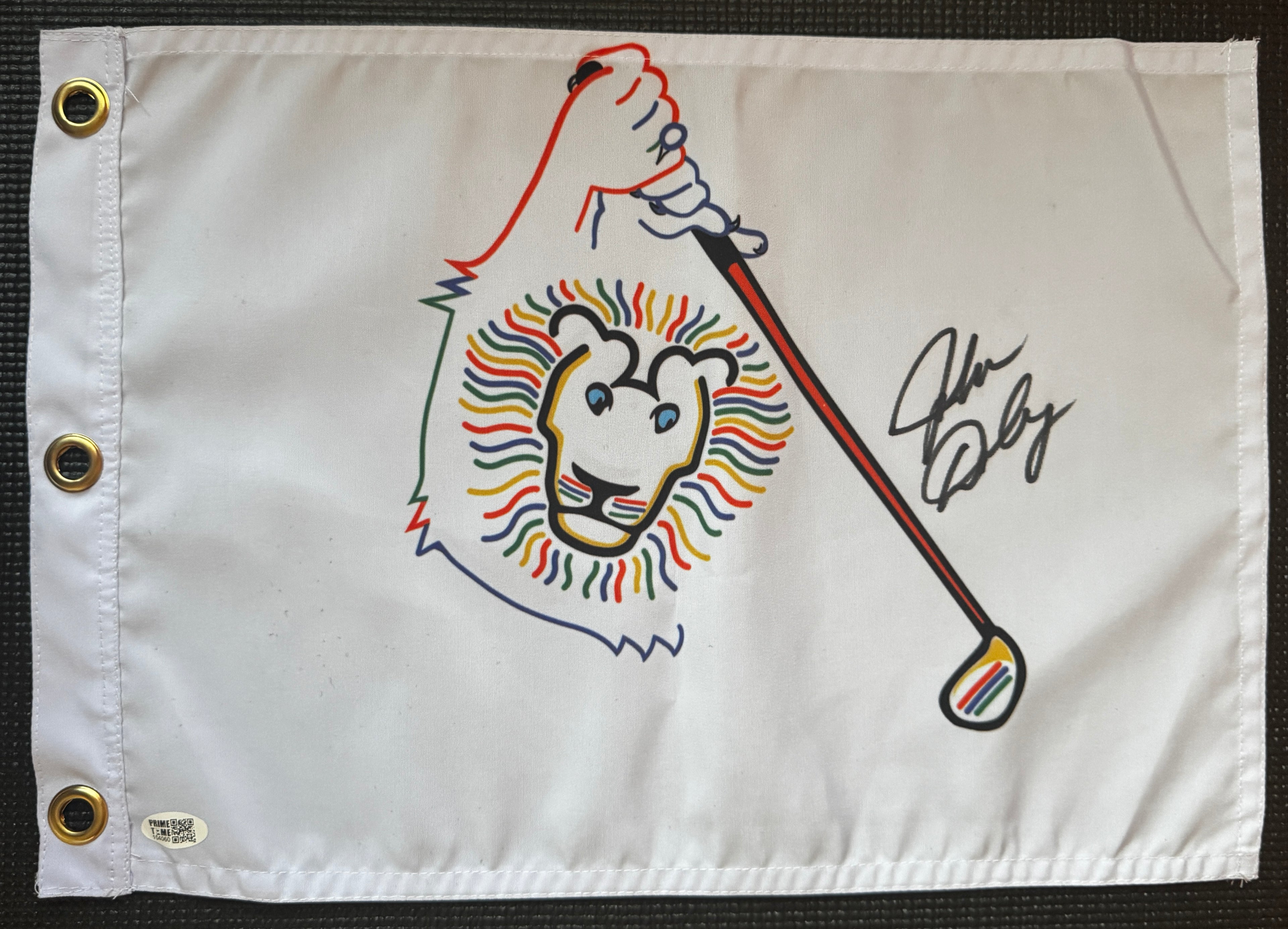 John Daly autographed John Daly Logo Golf Pin Flag, Prime Time SOA