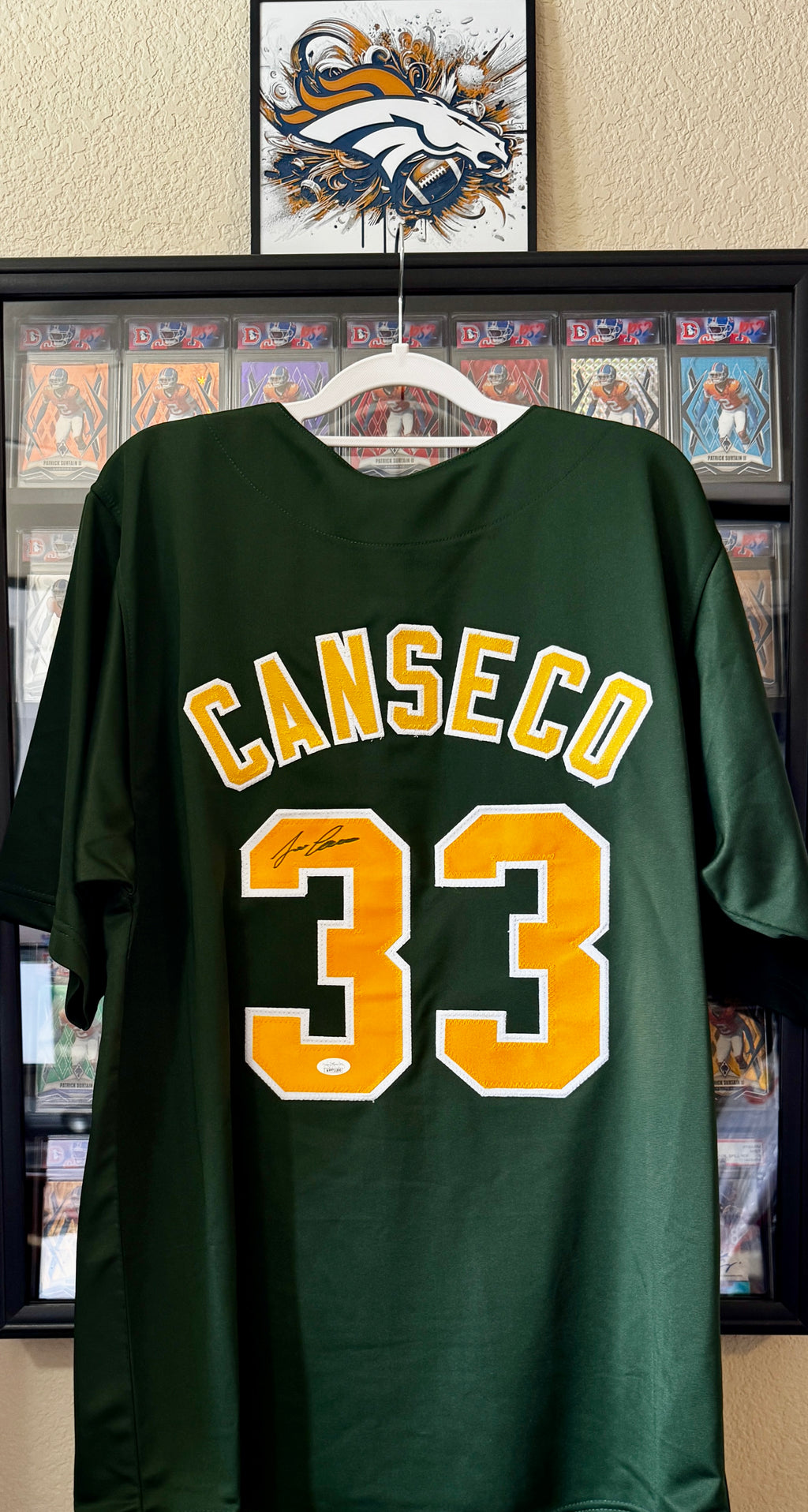 Jose Canseco Autographed XL Oakland Player Jersey #33 For Framing – JSA SOA