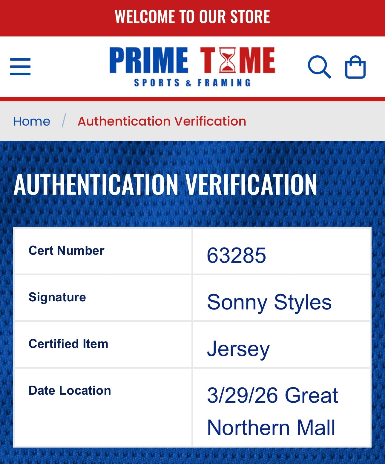 Sunny Styles Autographed Ohio State Player Jersey, Prime Time SOA