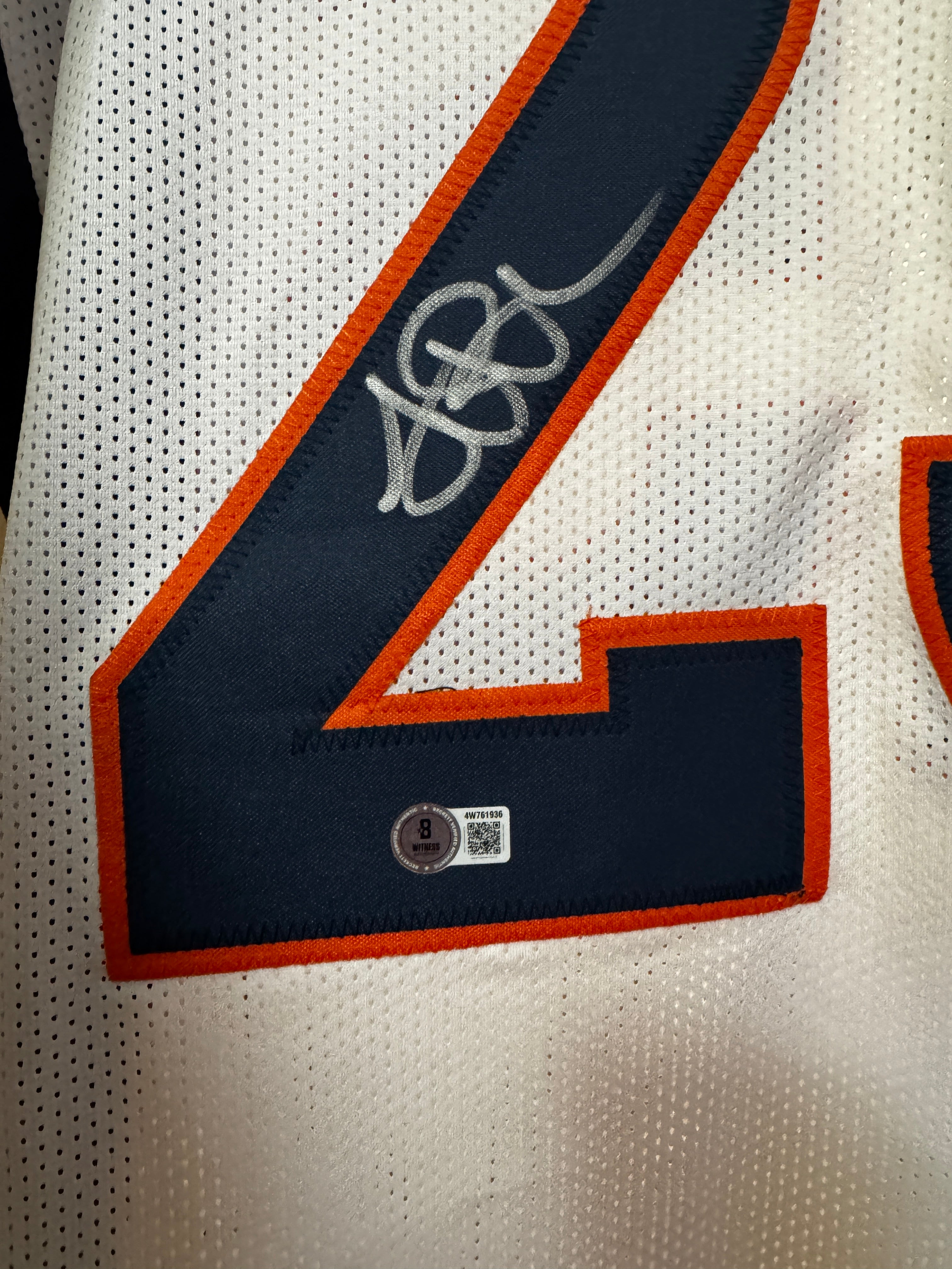 Lendale White Autographed & Inscribed XL Custom Broncos Jersey For Framing – Beckett/W