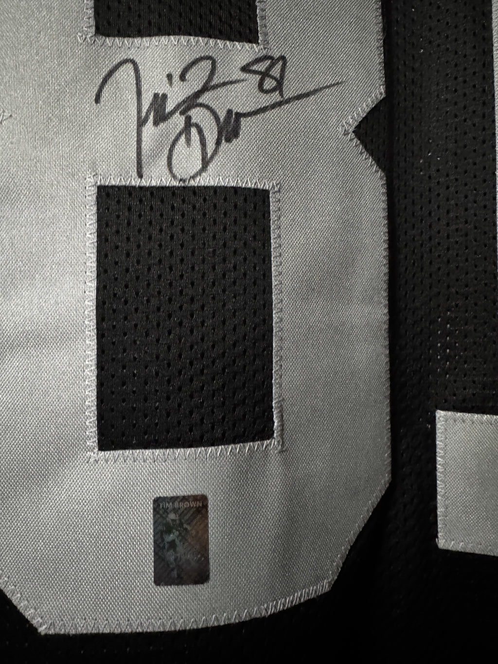 Tim Brown autographed Raiders Jersey, Player Holo SOA