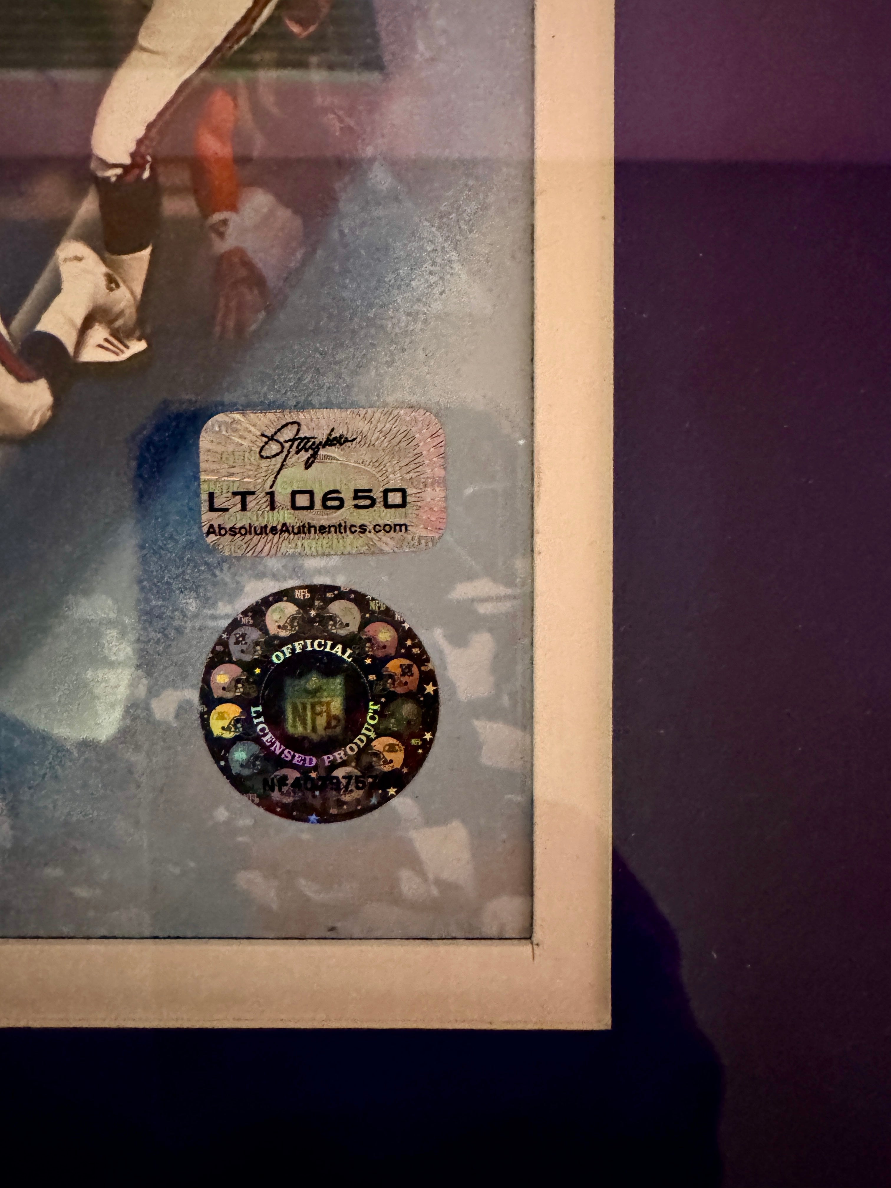 Lawrence Taylor Autographed Giants Super Bowl XXI Framed 16 x 20 Photo, Steiner COA