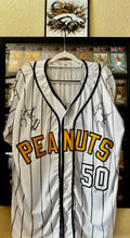 Brad Kesten - Charlie Brown, Melanie Kohn - Lucy Autographed Peanuts Jersey, Prime Time SOA