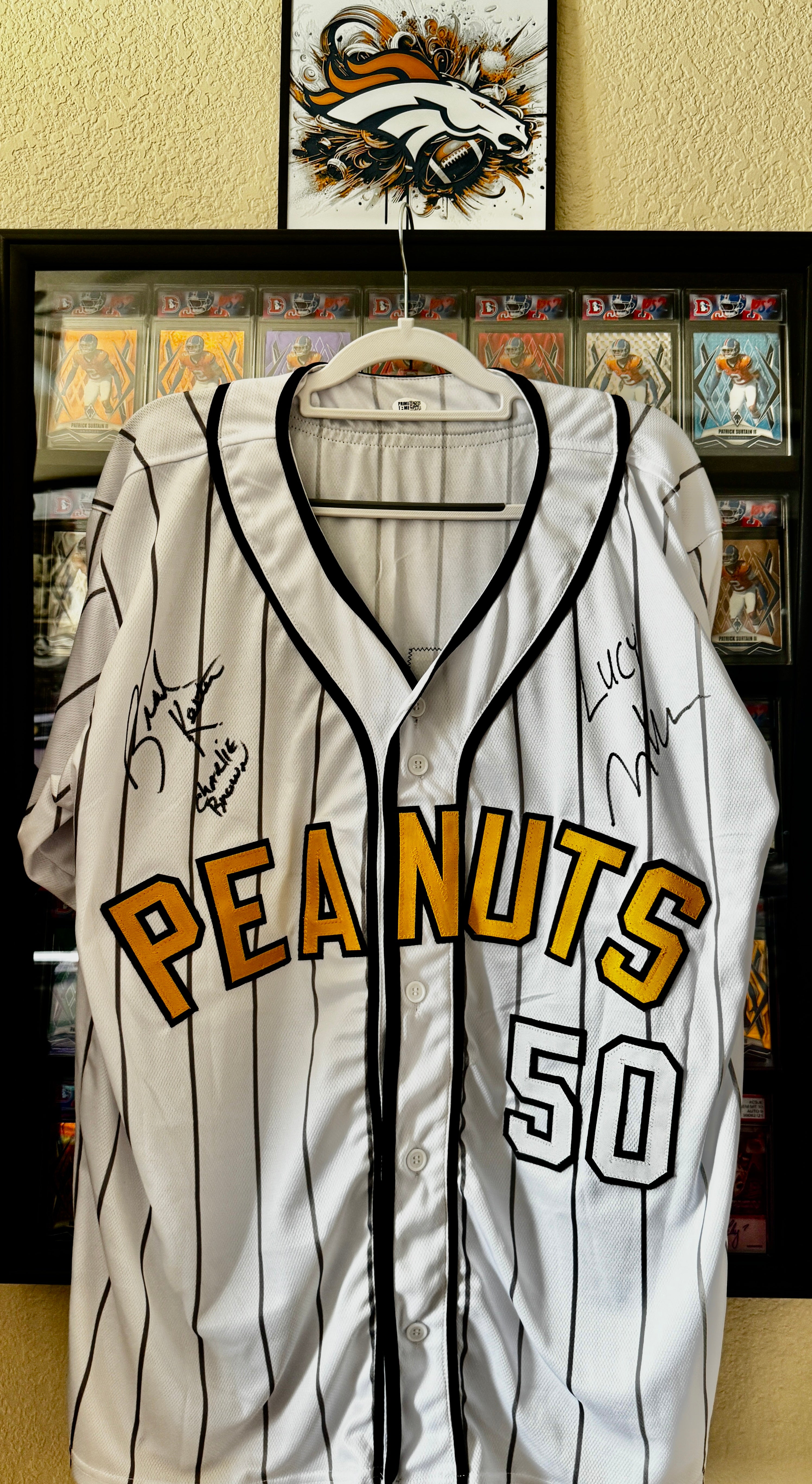 Brad Kesten - Charlie Brown, Melanie Kohn - Lucy Autographed Peanuts Jersey, Prime Time SOA