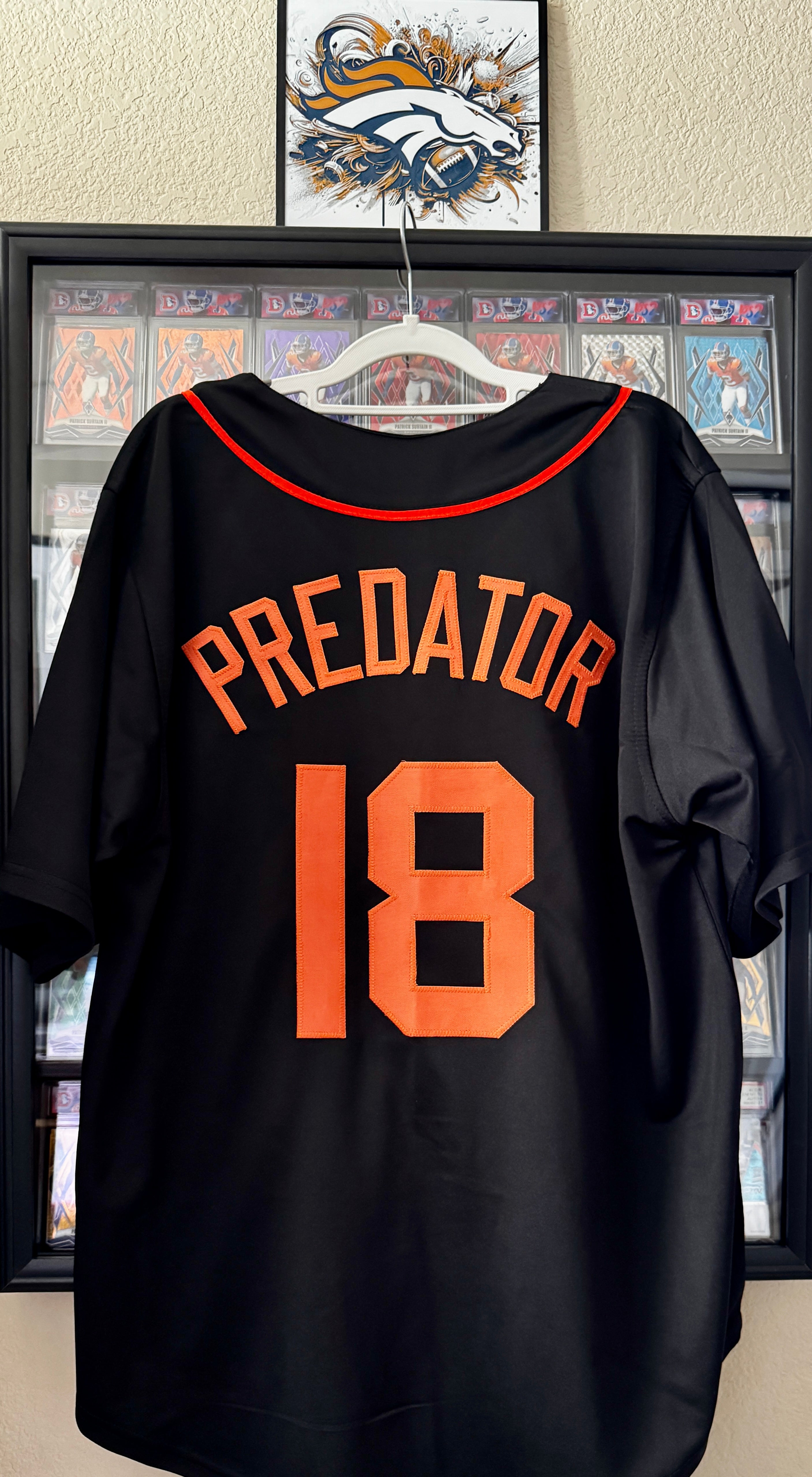 Brian Prince Autographed "Predator" Jersey W/ Mask Drawing, Prime Time SOA