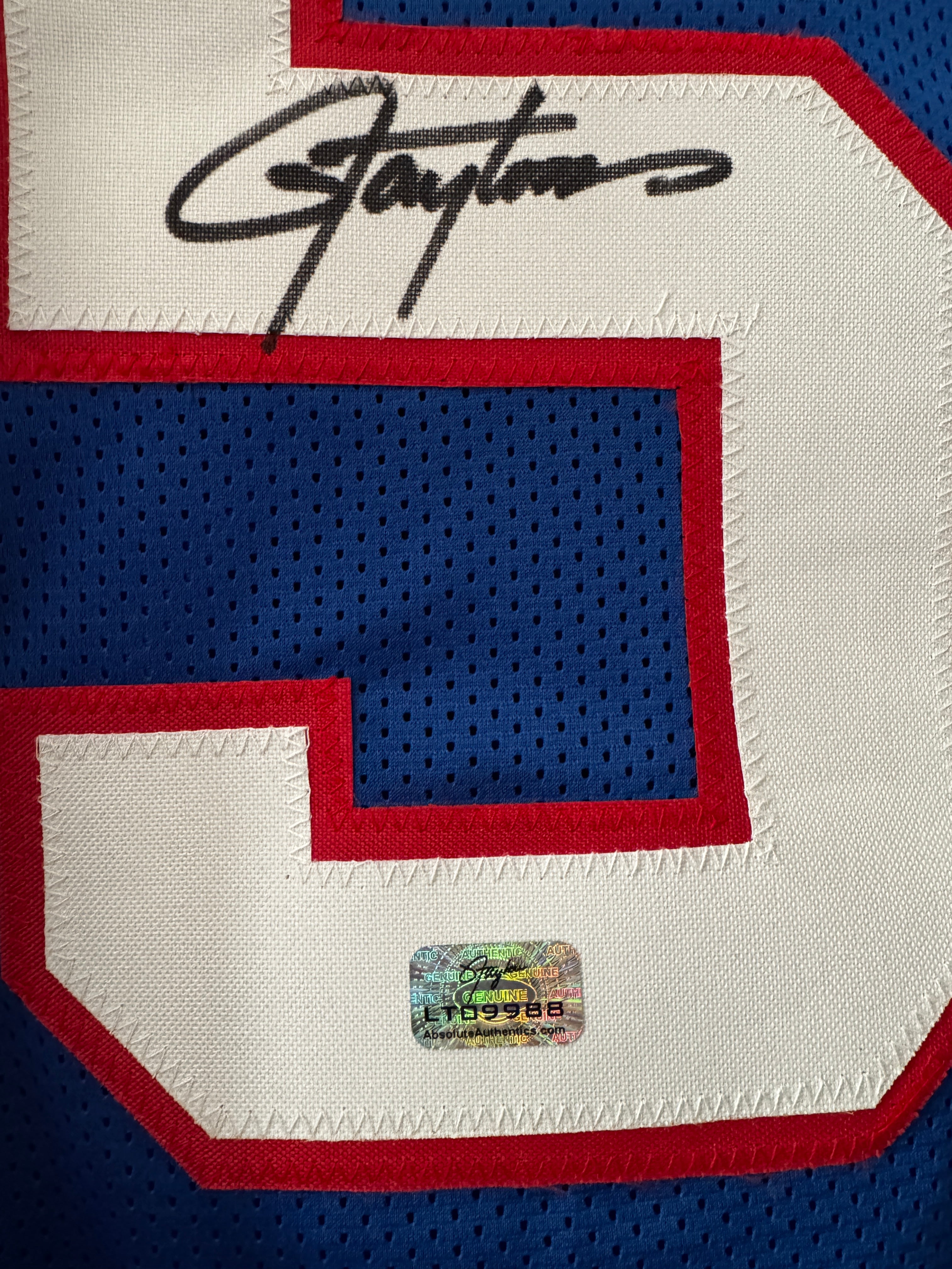 Lawrence Taylor Autographed Custom New York Giants Jersey, Player Holo SOA