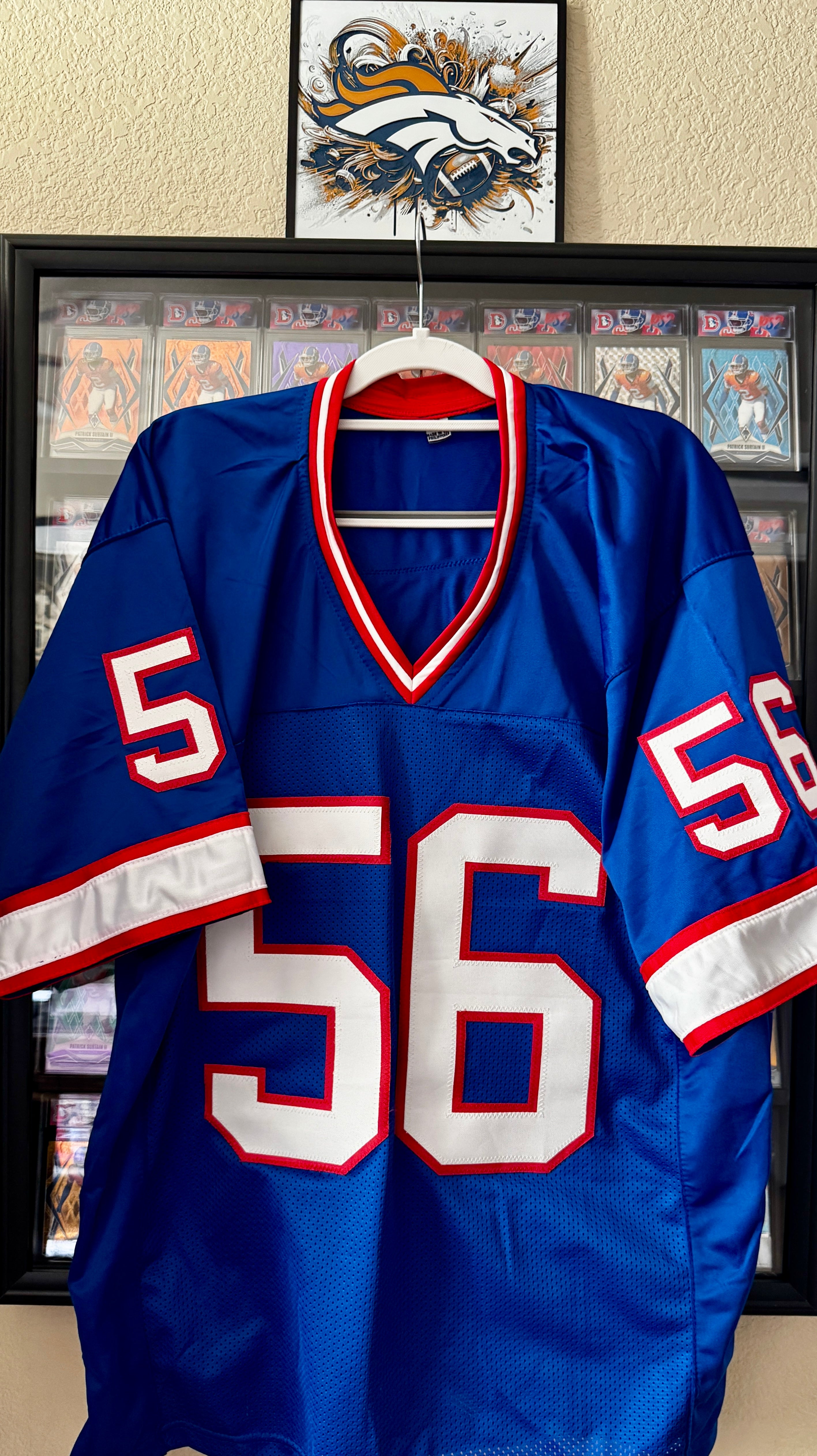 Lawrence Taylor Autographed Custom New York Giants Jersey, Player Holo SOA