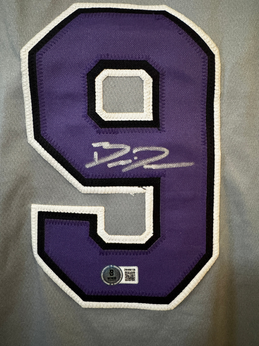 Brenton Doyle, Autographed Custom Colorado Rockies Jersey - Silver, Beckett SOA