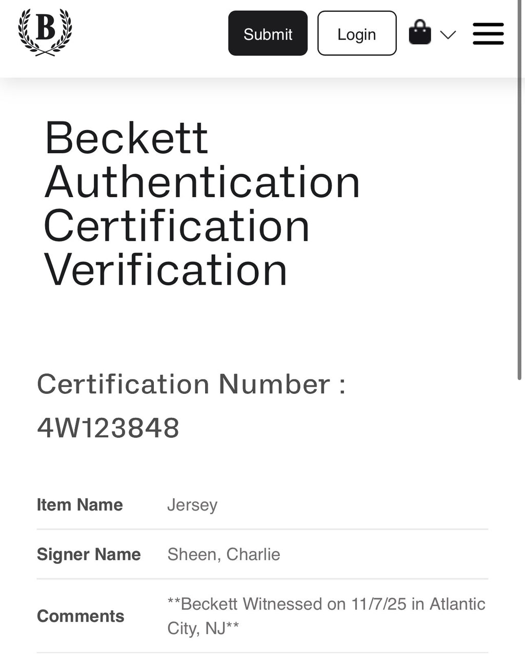 Charlie Sheen Autographed Custom Major League Ricky Vaughn Cleveland Sleeveless Navy Jersey,  Beckett COA