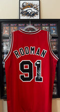 Dennis Rodman autograph Custom Chicago Bulls Jersey, SWAU SOA