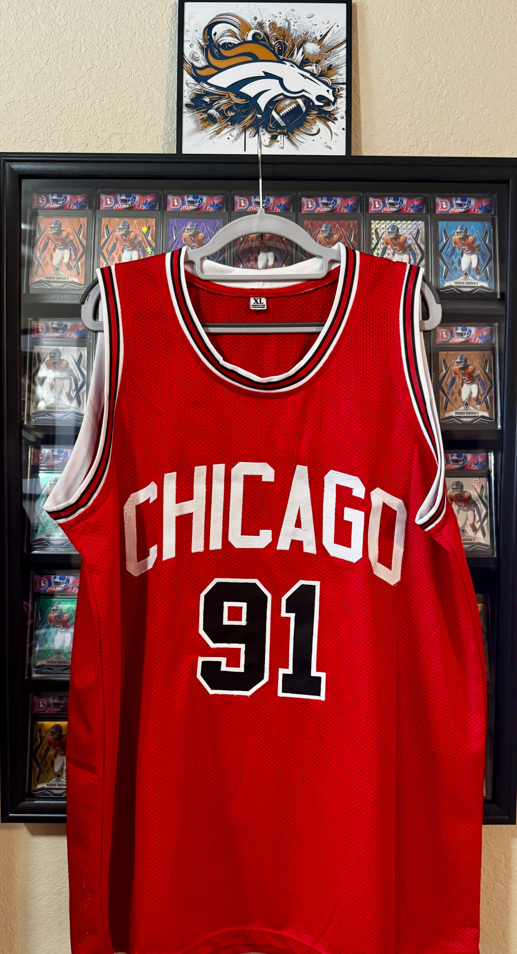Dennis Rodman autograph Custom Chicago Bulls Jersey, SWAU SOA