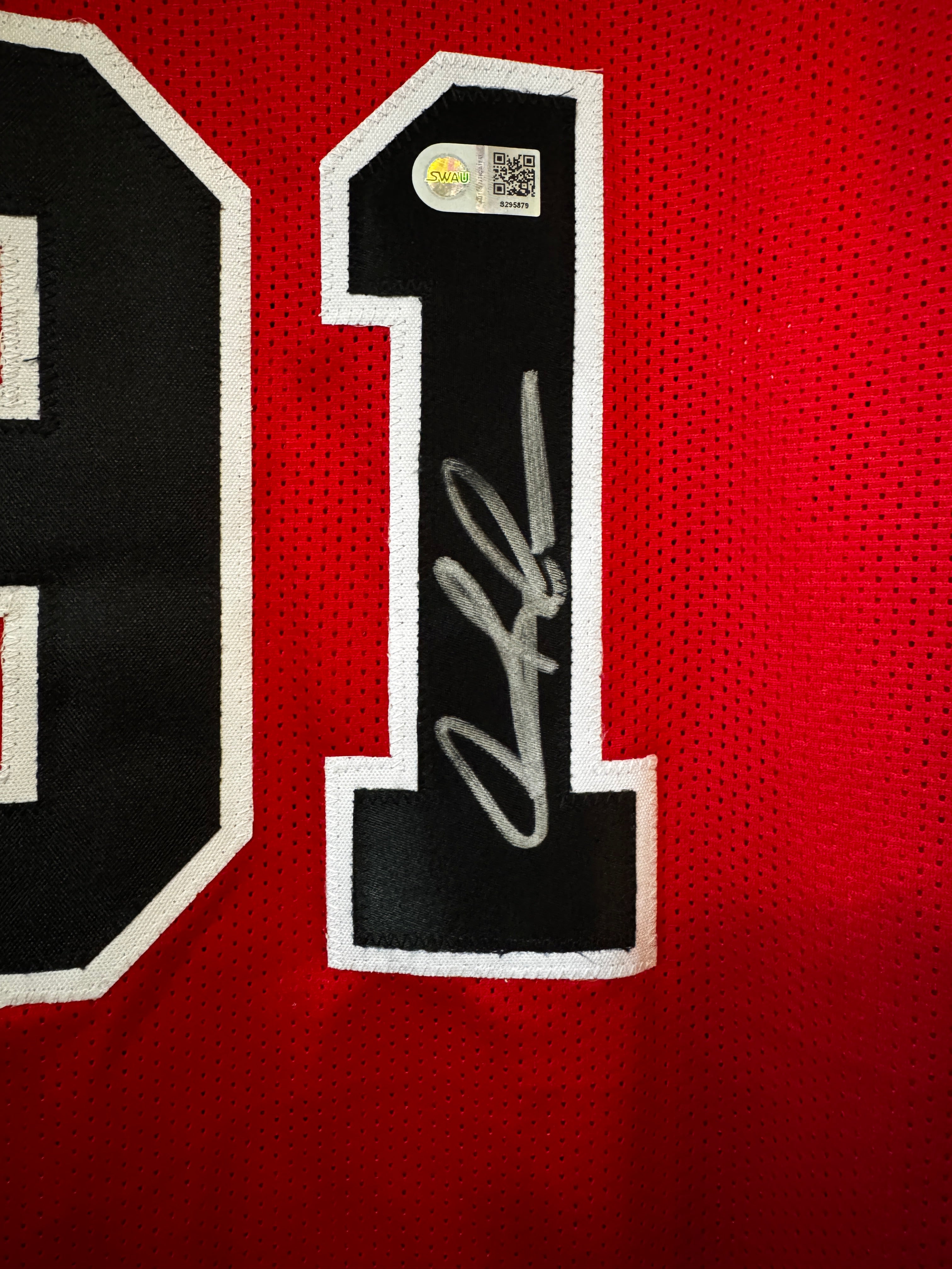 Dennis Rodman autograph Custom Chicago Bulls Jersey, SWAU SOA