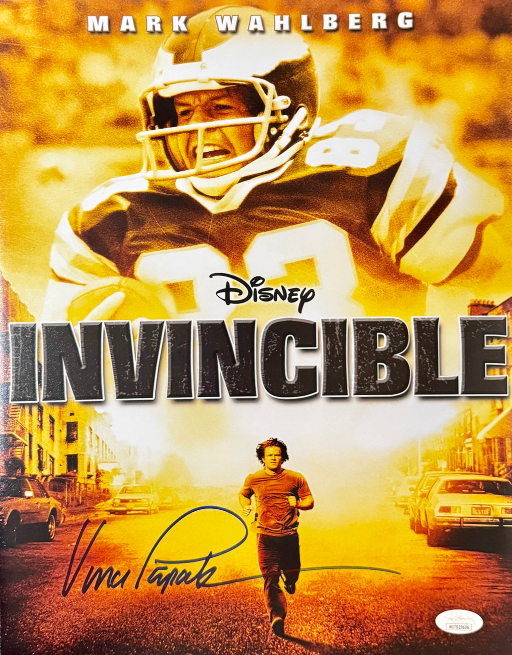 Vince Papale autographed 11x14 photo Invincible, JSA SOA