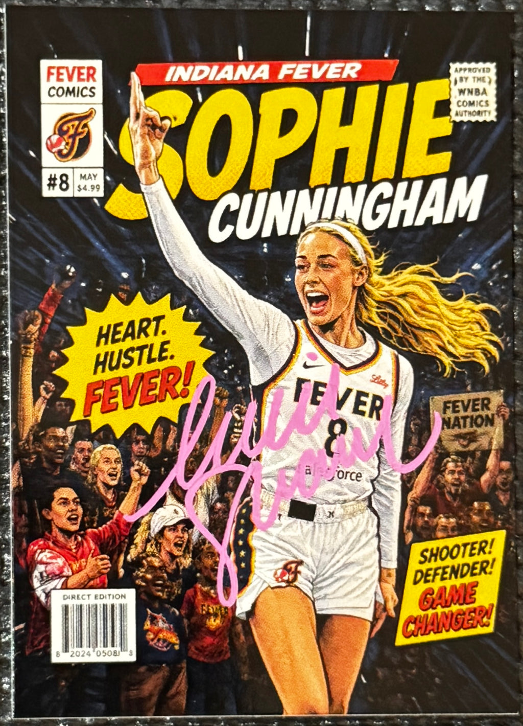 Sophie Cunningham autographed Custom Comic Book Card, SWAU SOA