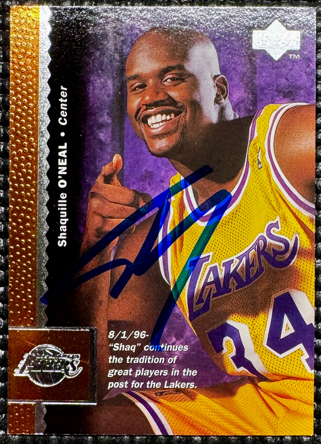 Shaquille O'Neal Autographed 1996 Upper Deck Card, LA Lakers, SWAU SOA