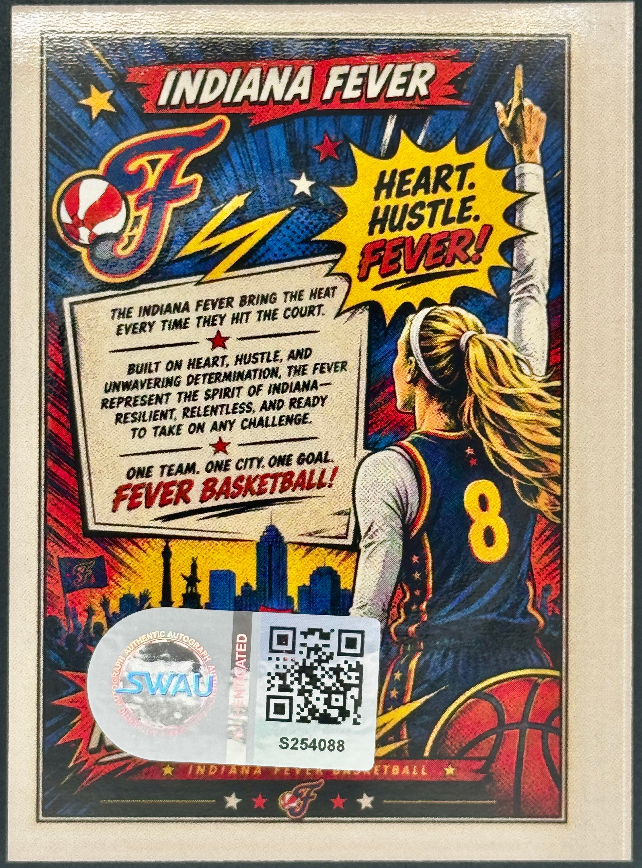 Sophie Cunningham autographed Custom Comic Book Card, SWAU SOA