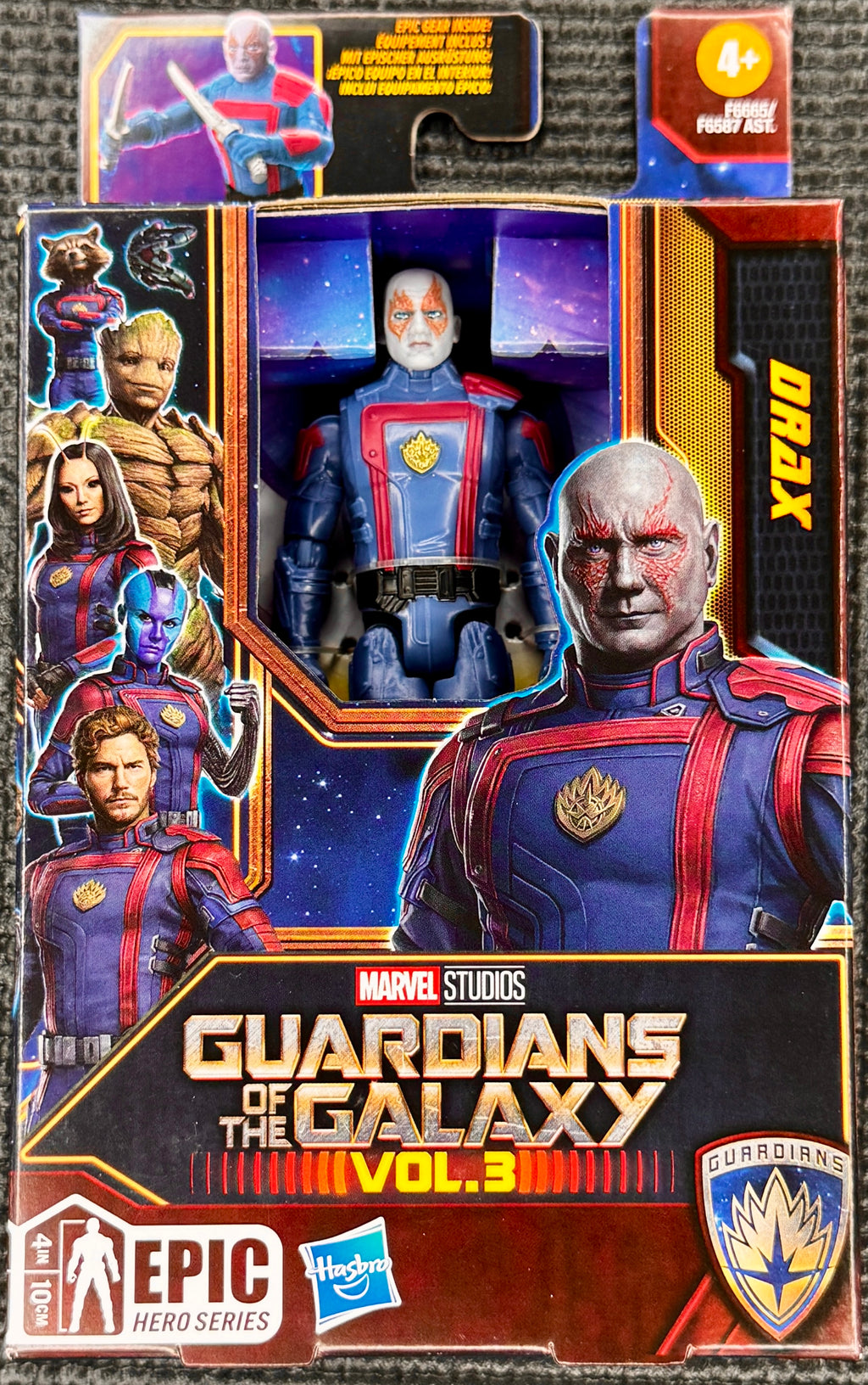 Marvel Studios - Guardians of the Galaxy Series 3 Action Figures (Drax) - Hasbro Epic Hero Series (4in) (Copy)