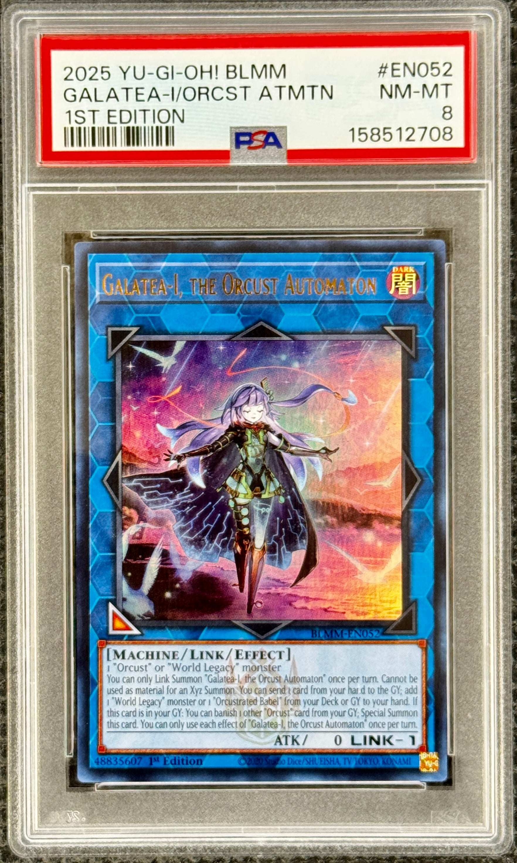 2025 Yu-Gi-Oh BLMM Galatea- I/ORCST ATMNT 1st edition #ENO52 PSA 8