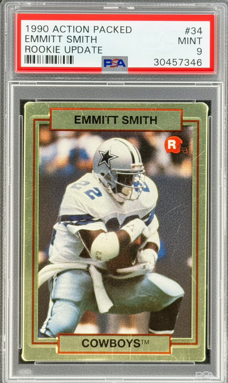 1990 Action Packed Emmitt Smith Rookie Update #34 PSA 9