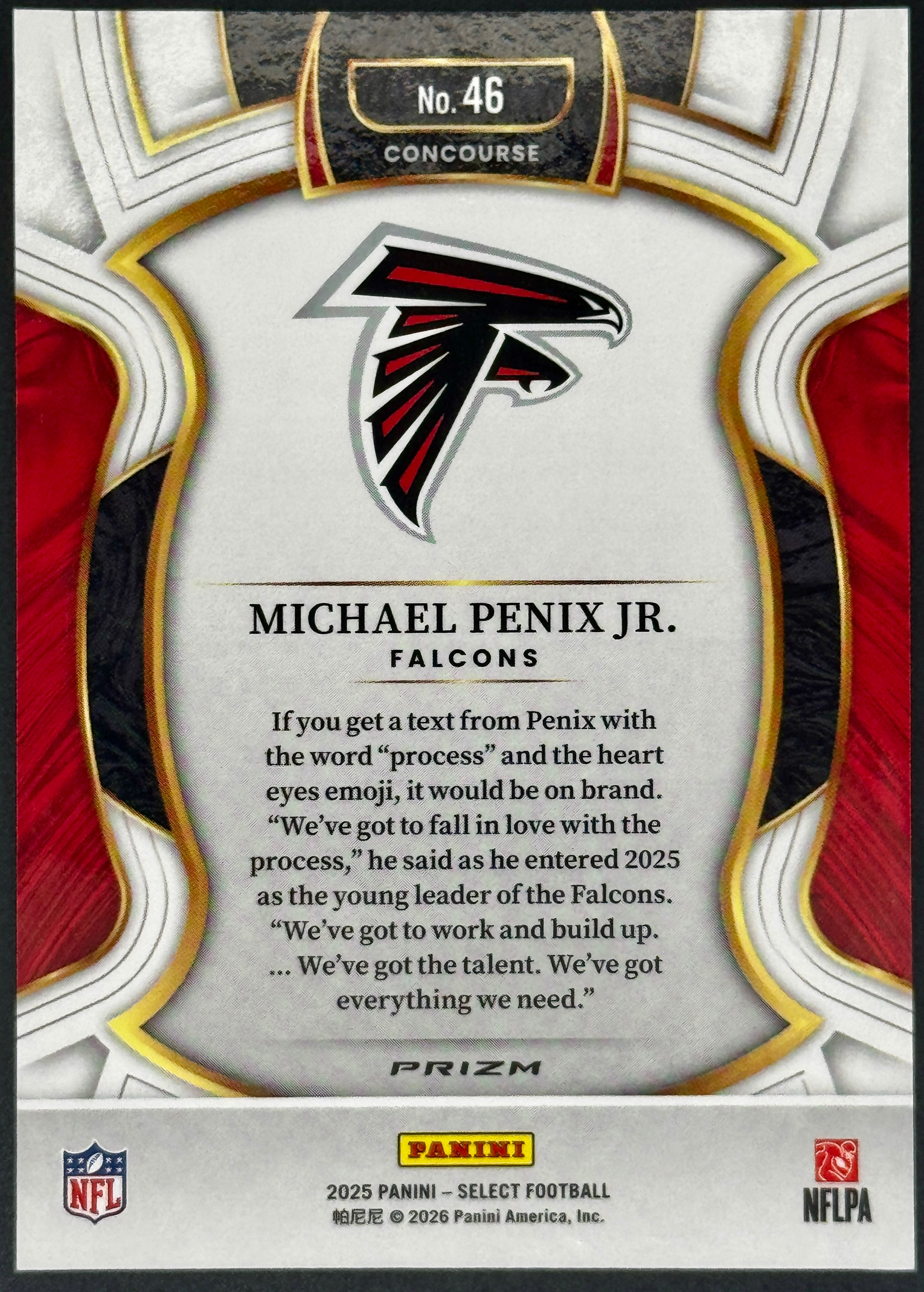 2025 Panini Select Michael Penix Jr. Zebra # 46 Concourse